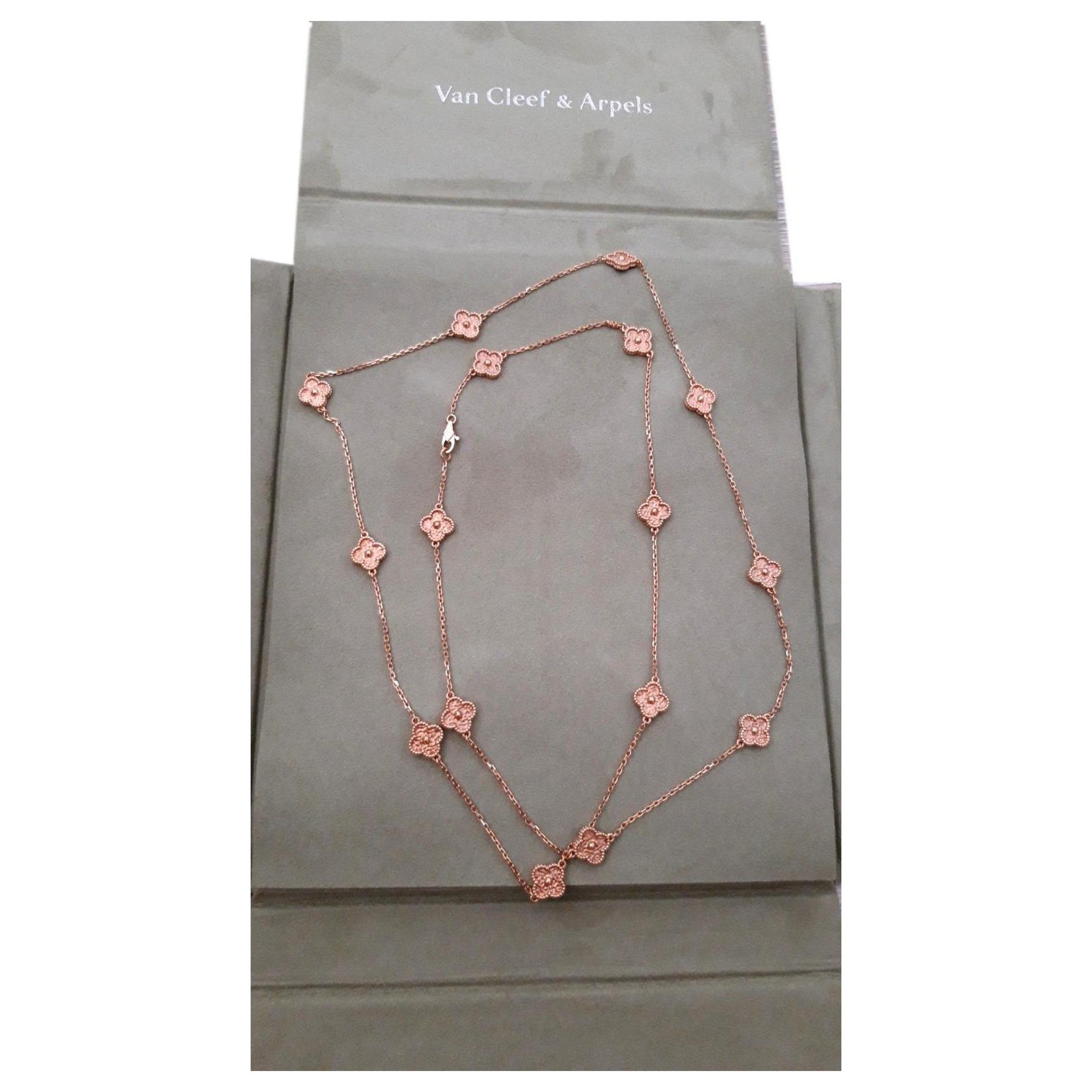 van cleef and arpels rose gold necklace