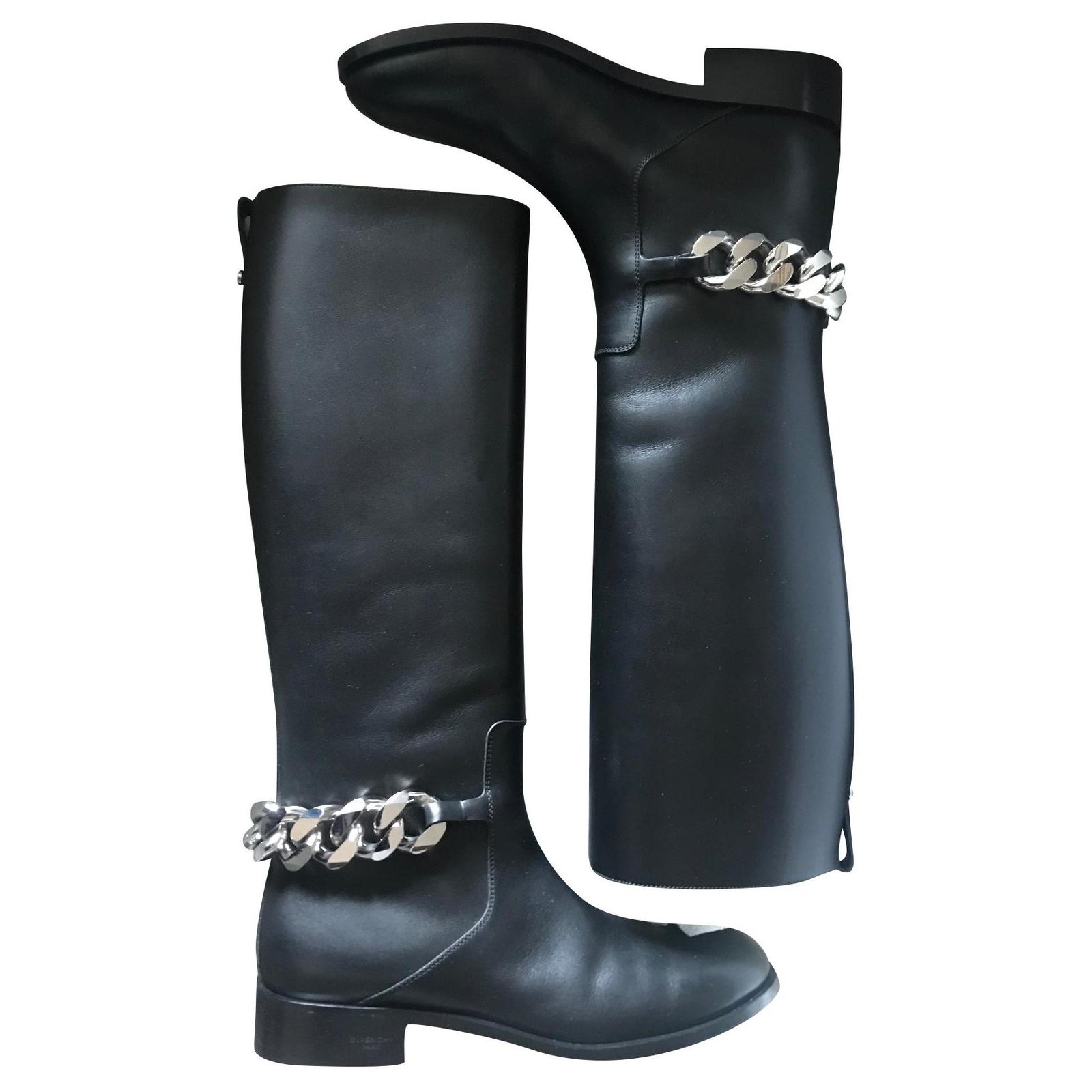 Givenchy riding boots Black Leather ref 