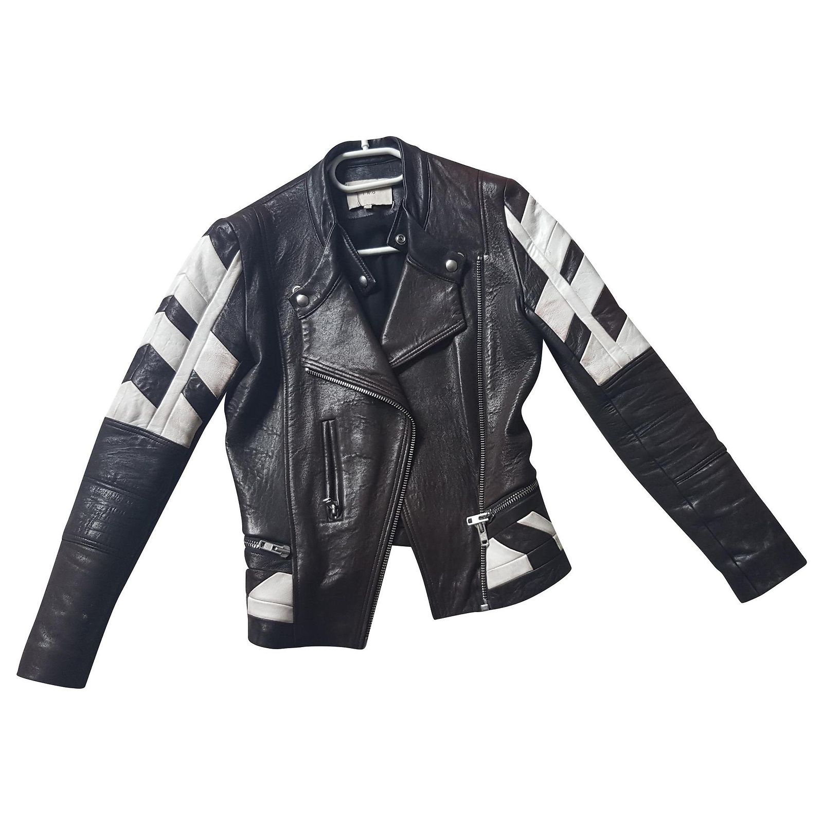 Blouson En Cuir Noir Iro Taille 36 - Occasion En Très Bon état, Style Vintage Intemporel