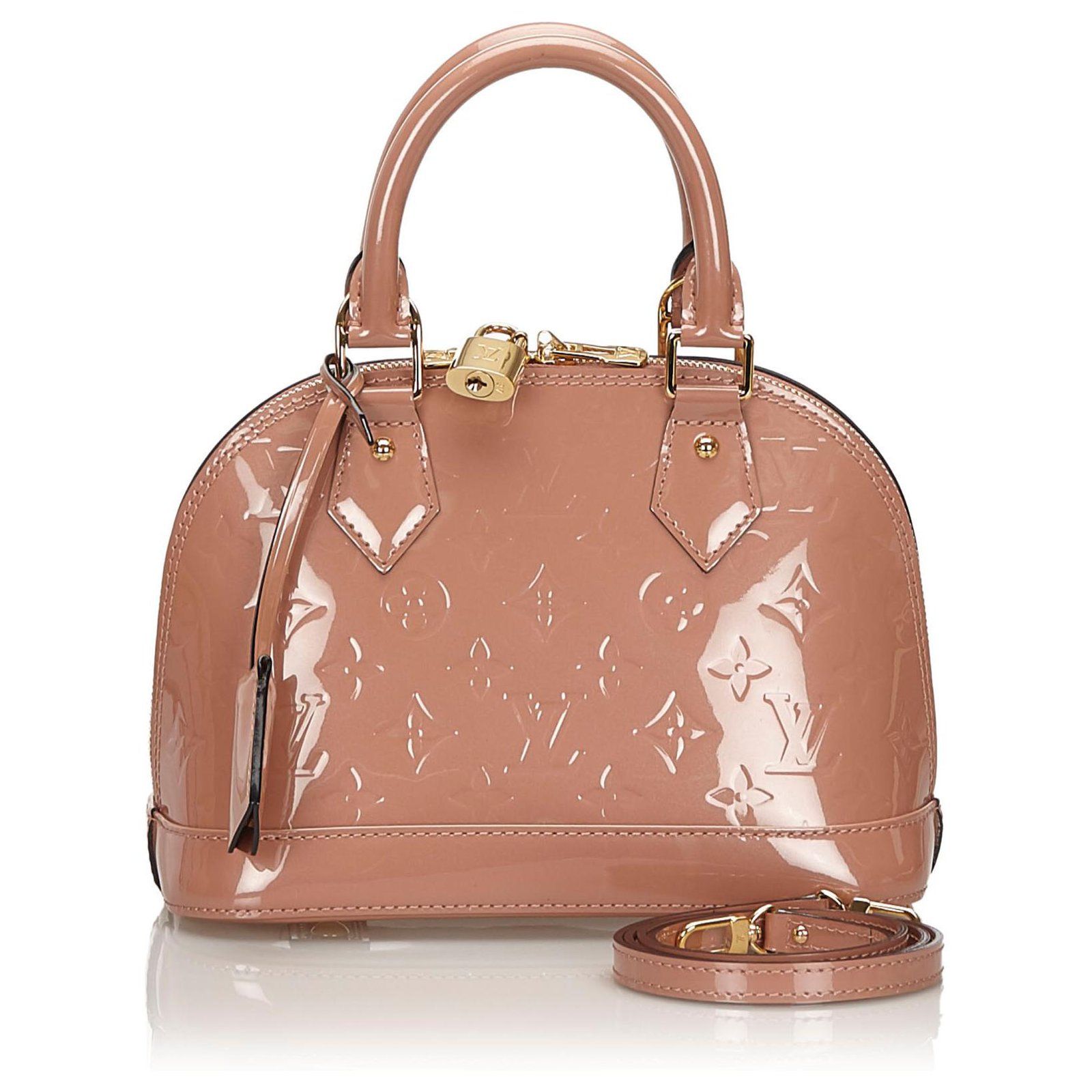 Louis Vuitton Pink Vernis Alma BB with Strap Leather Patent leather  ref.152092 - Joli Closet