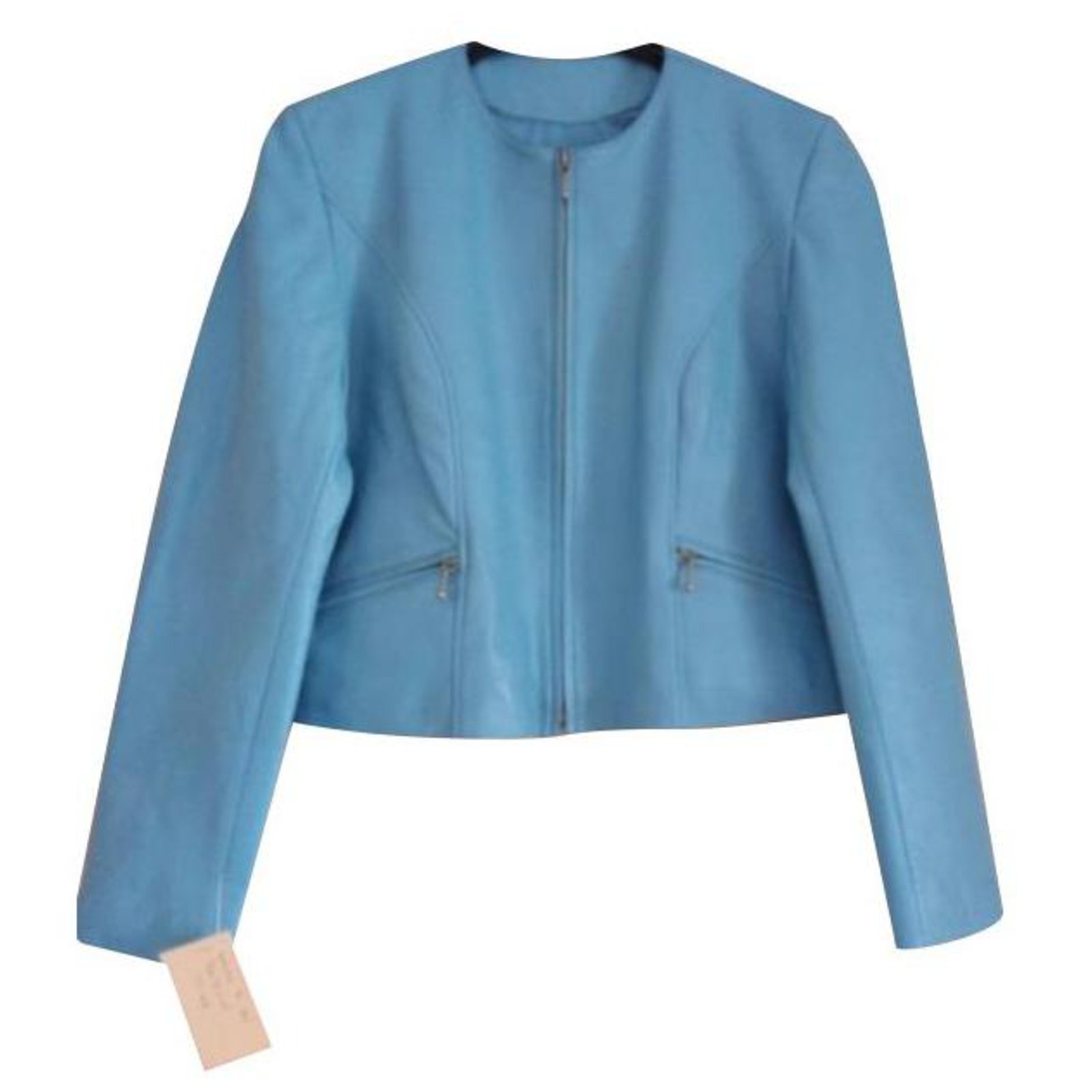 light blue short jacket