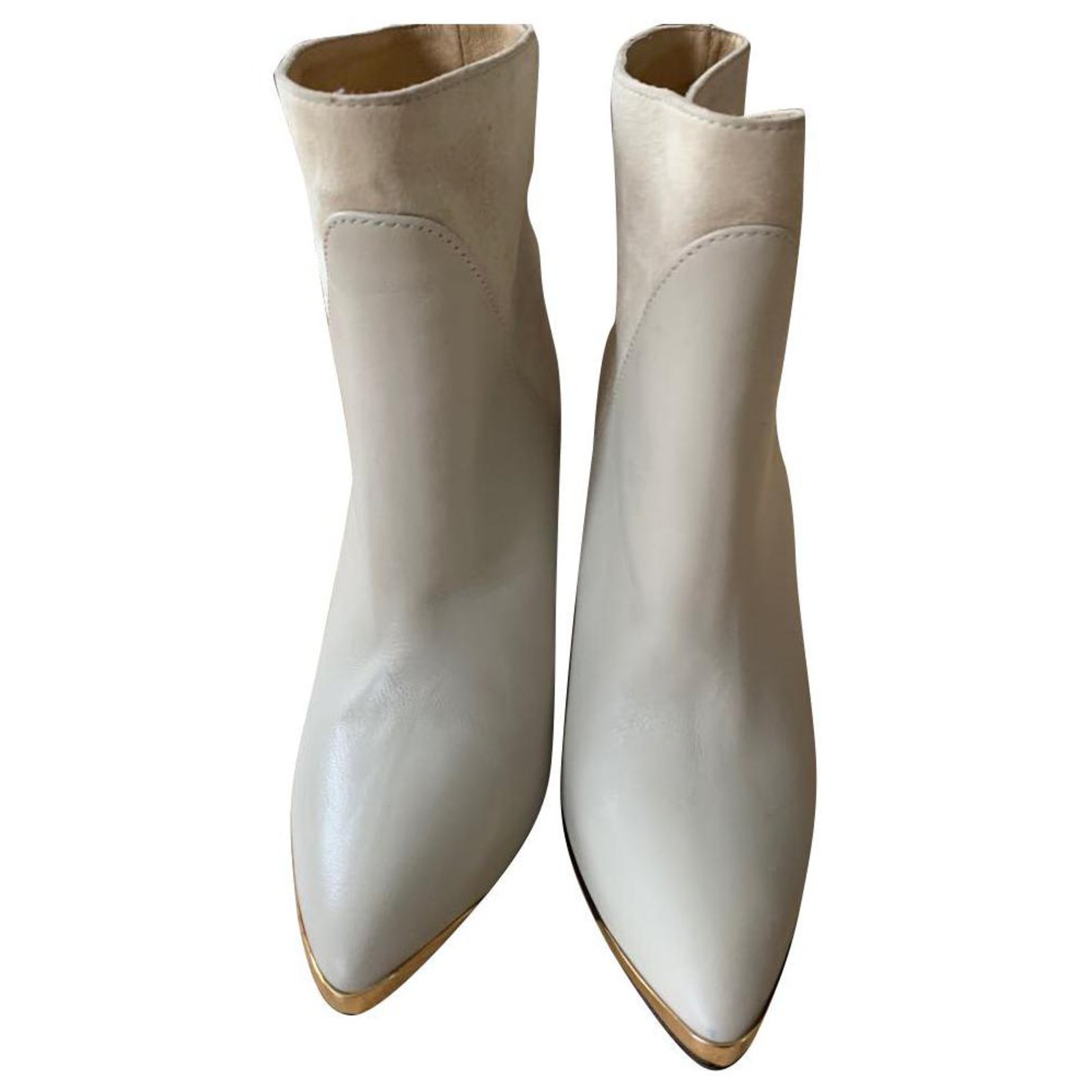 cream wedge boots