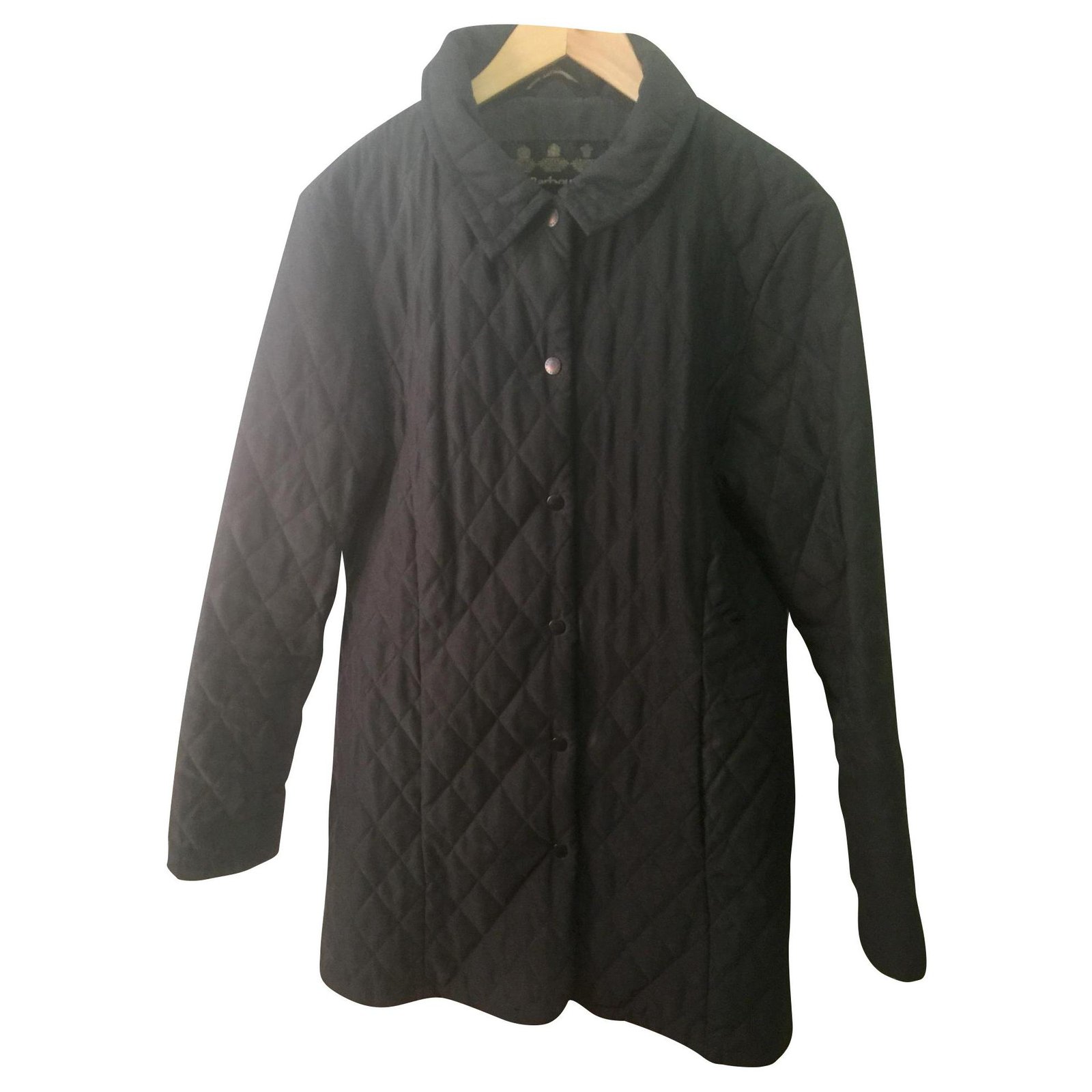 barbour black quilted coat