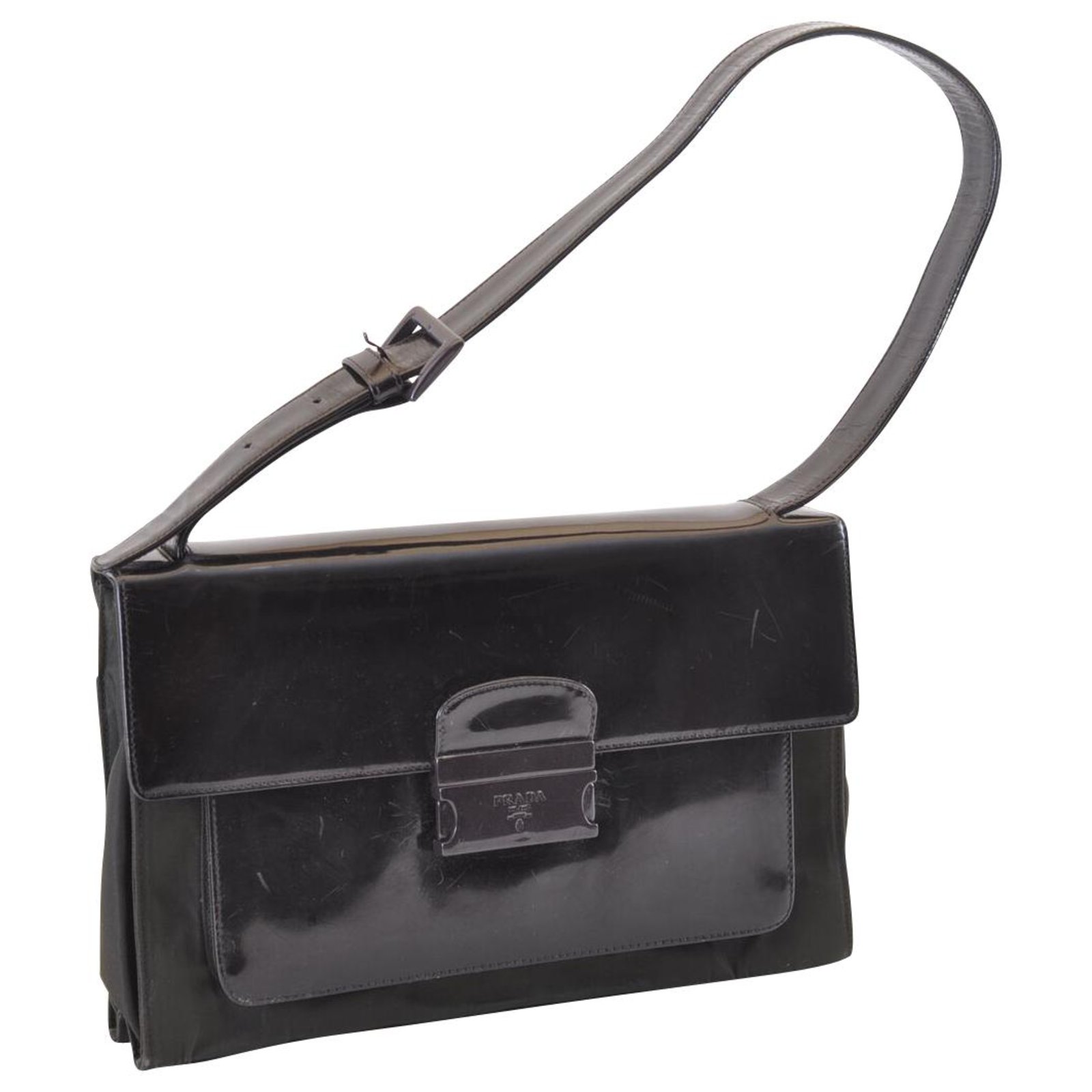 Authentic PRADA Khaki Nylon and Leather Messenger Crossbody Bag