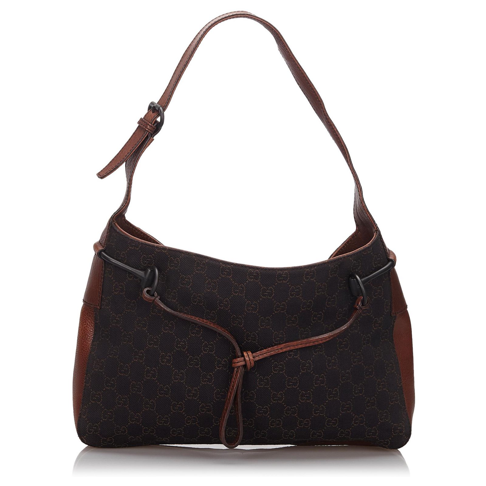 gucci canvas leather shoulder bag
