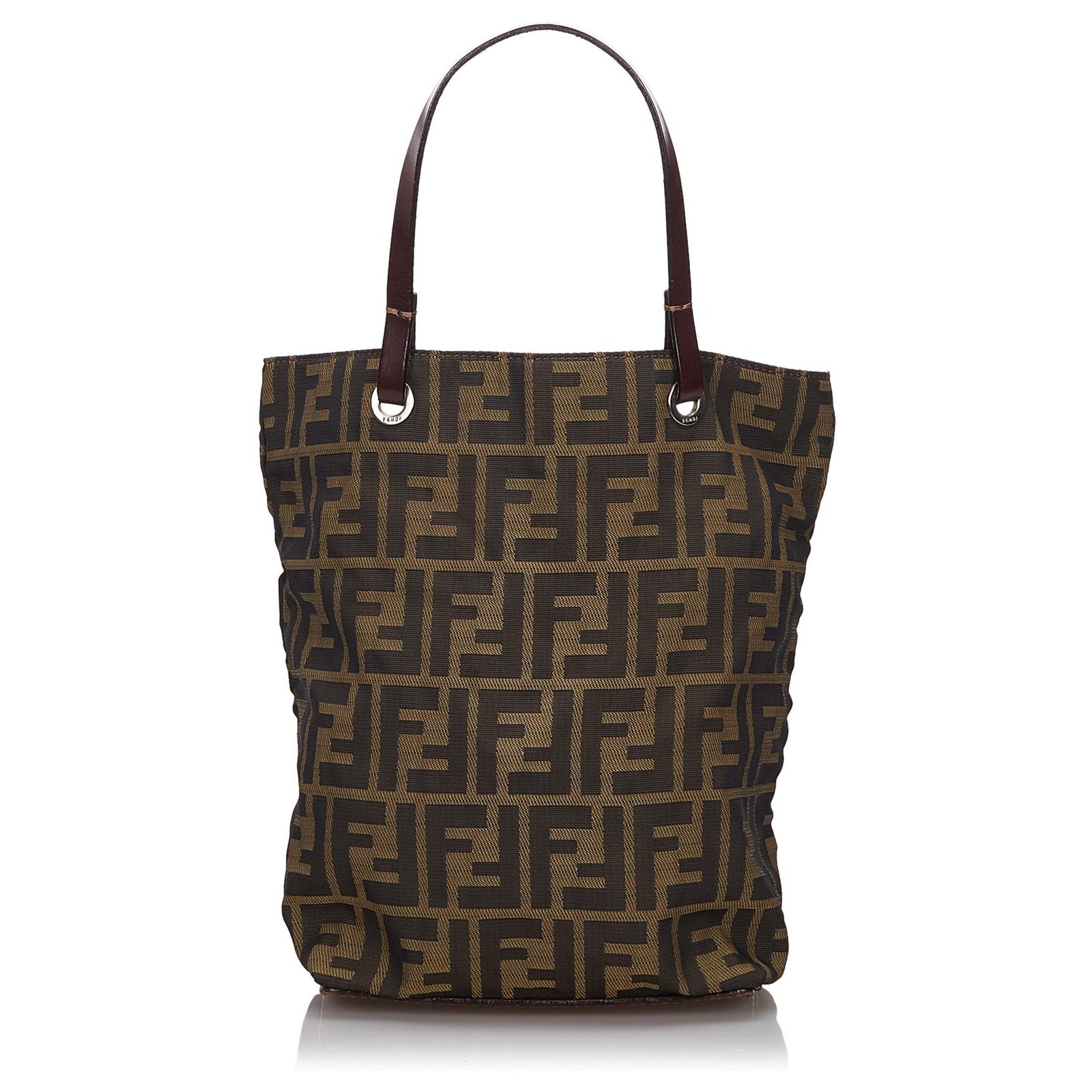 Fendi - Black & Brown Zucca Canvas Tote Large