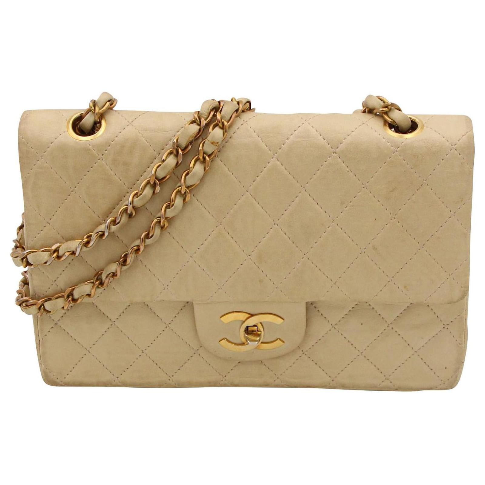 Timeless Borsa CHANEL vintage, Modello senza tempo, CIRCA 1970, Beige Pelle  ref.153141 - Joli Closet