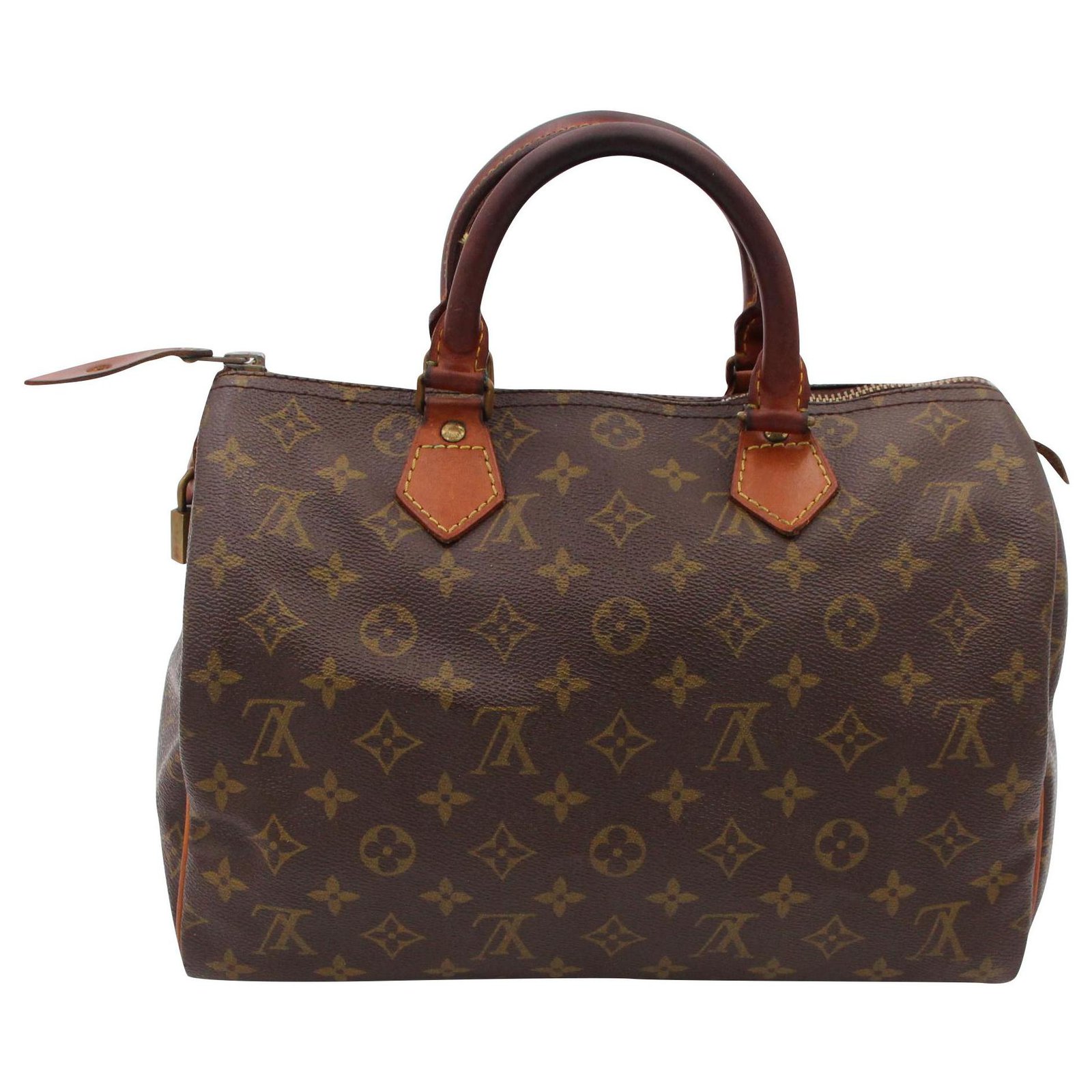 Vintage bag LOUIS VUITTON, Speedy model 35cm, 1982 Brown Cloth ref.153166 -  Joli Closet