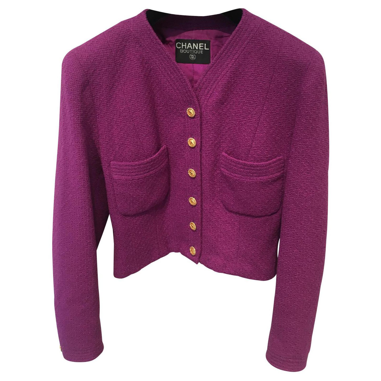 Lilac Chanel Jacket with Gripoix Buttons  Chanel jacket Fashion Jackets
