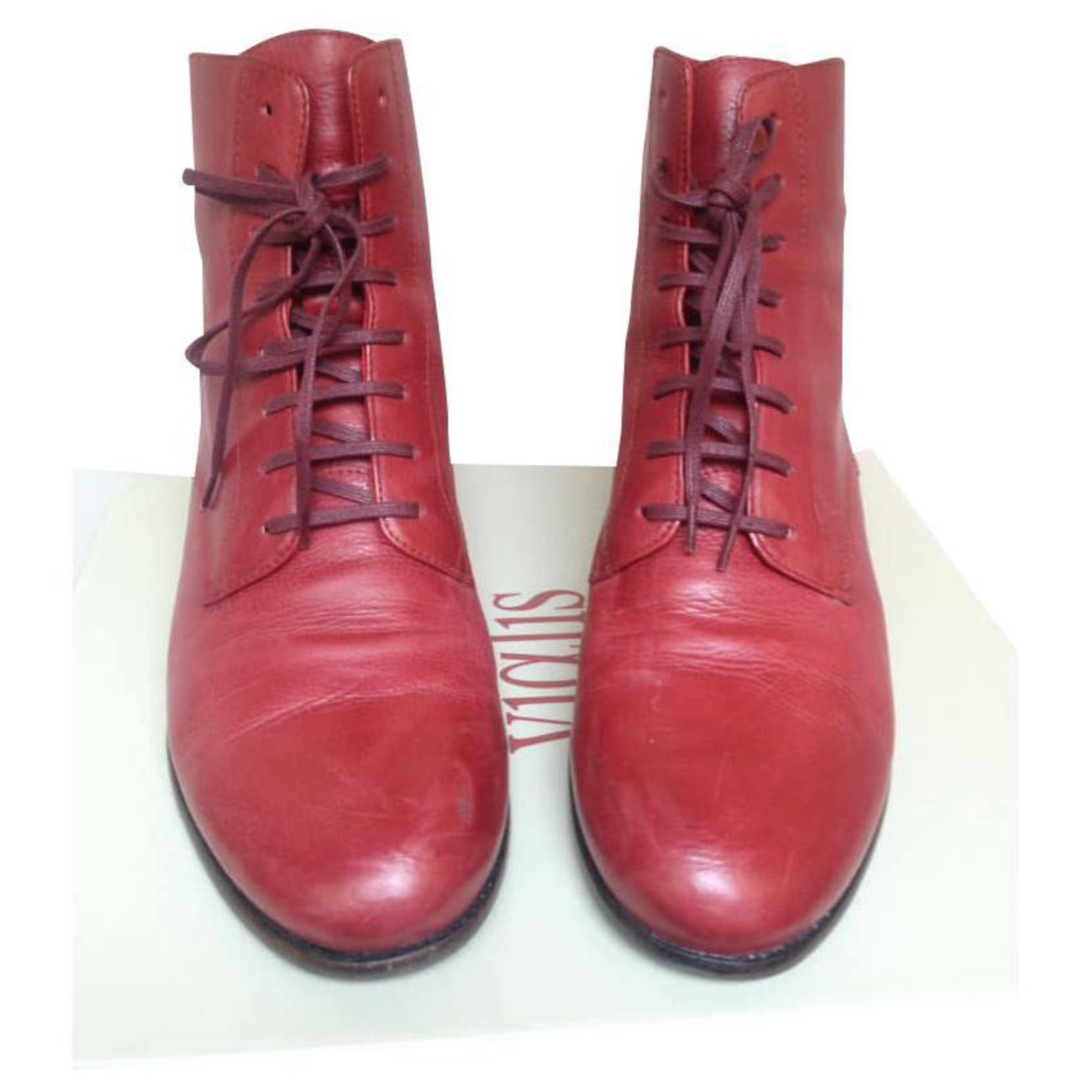 Bottines Autre Marque Gigi Cuir Rouge ref.153429 - Joli Closet