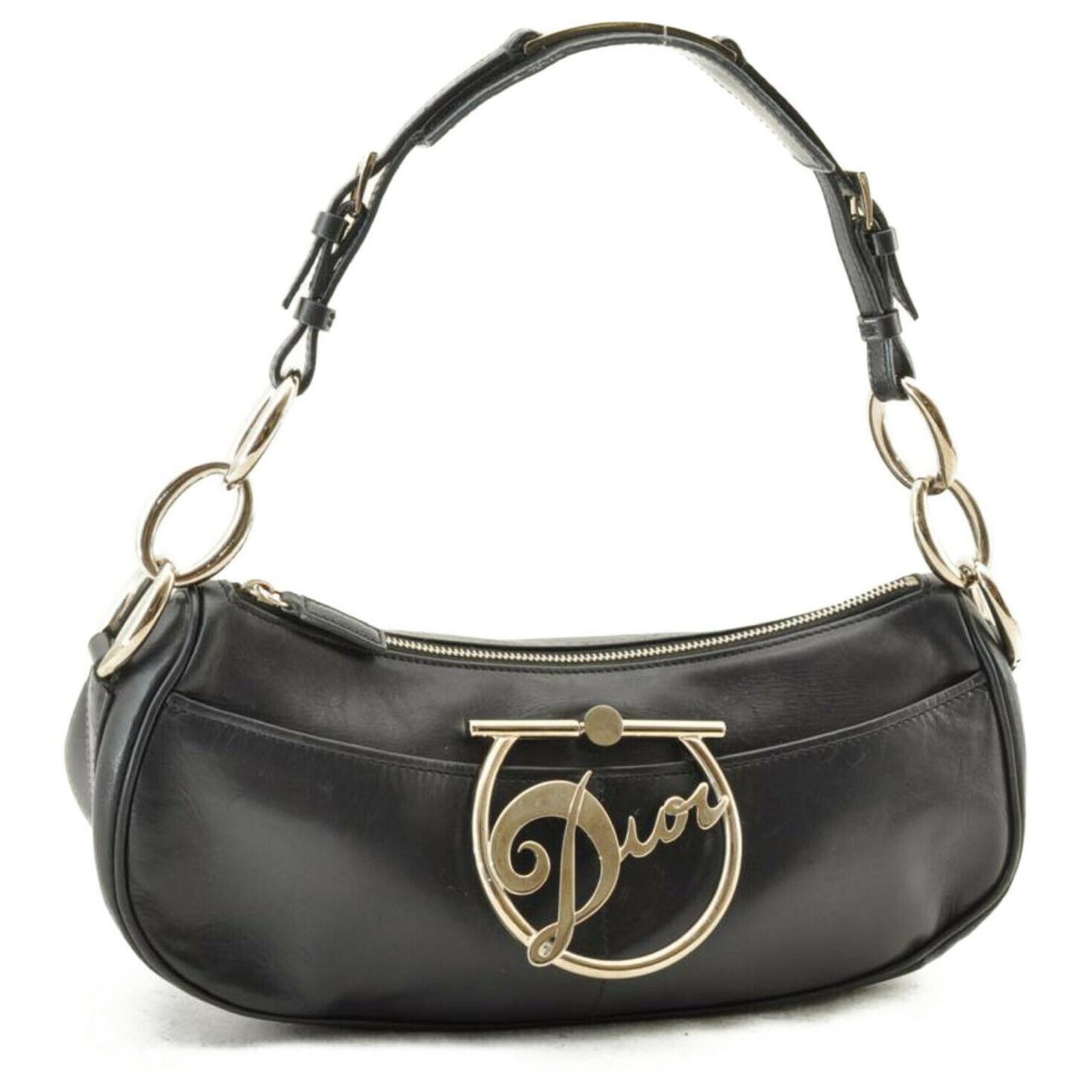 Dior Vintage Shoulder Bag Black Leather ref.153632 - Joli Closet