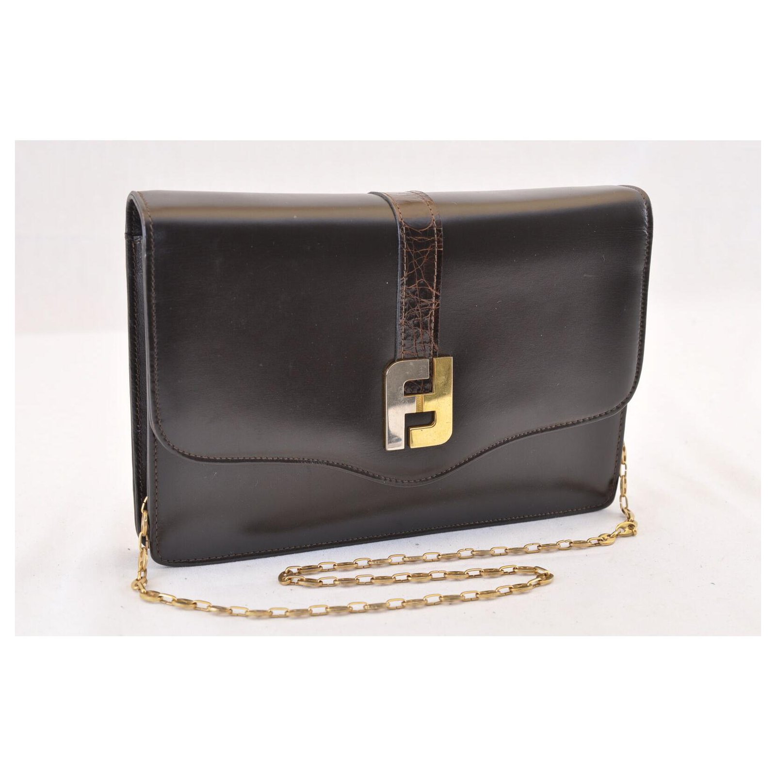 Fendi, Bags, Fendi Vintage Black Leather Shoulder Bag