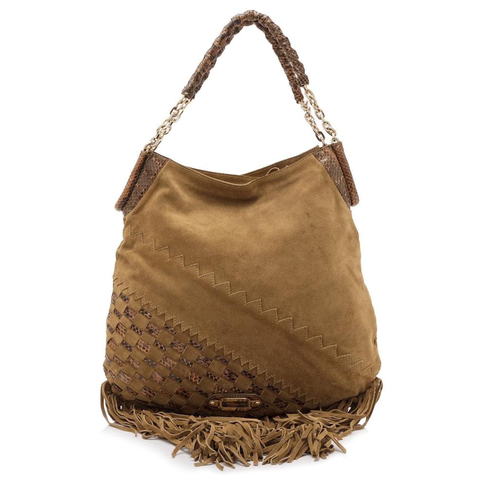 Sac à bandoulière en daim marron Jimmy Choo Suede Cuir ref.153699