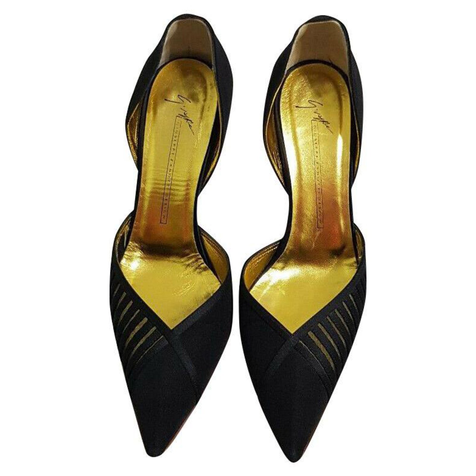 black n gold heels