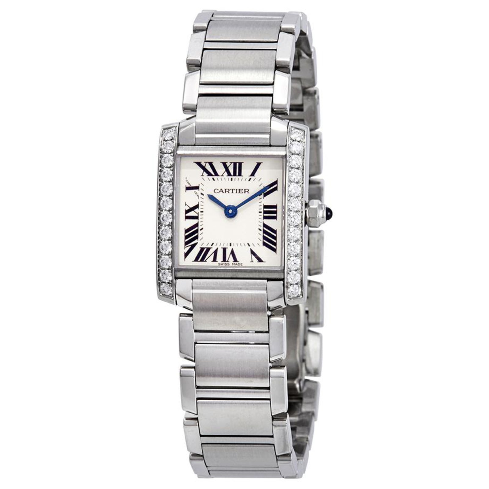 cartier tank francaise watch with diamonds