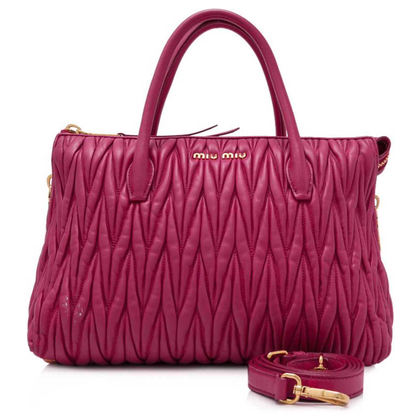 Miu Miu Madras Pink Leather ref.976914 - Joli Closet