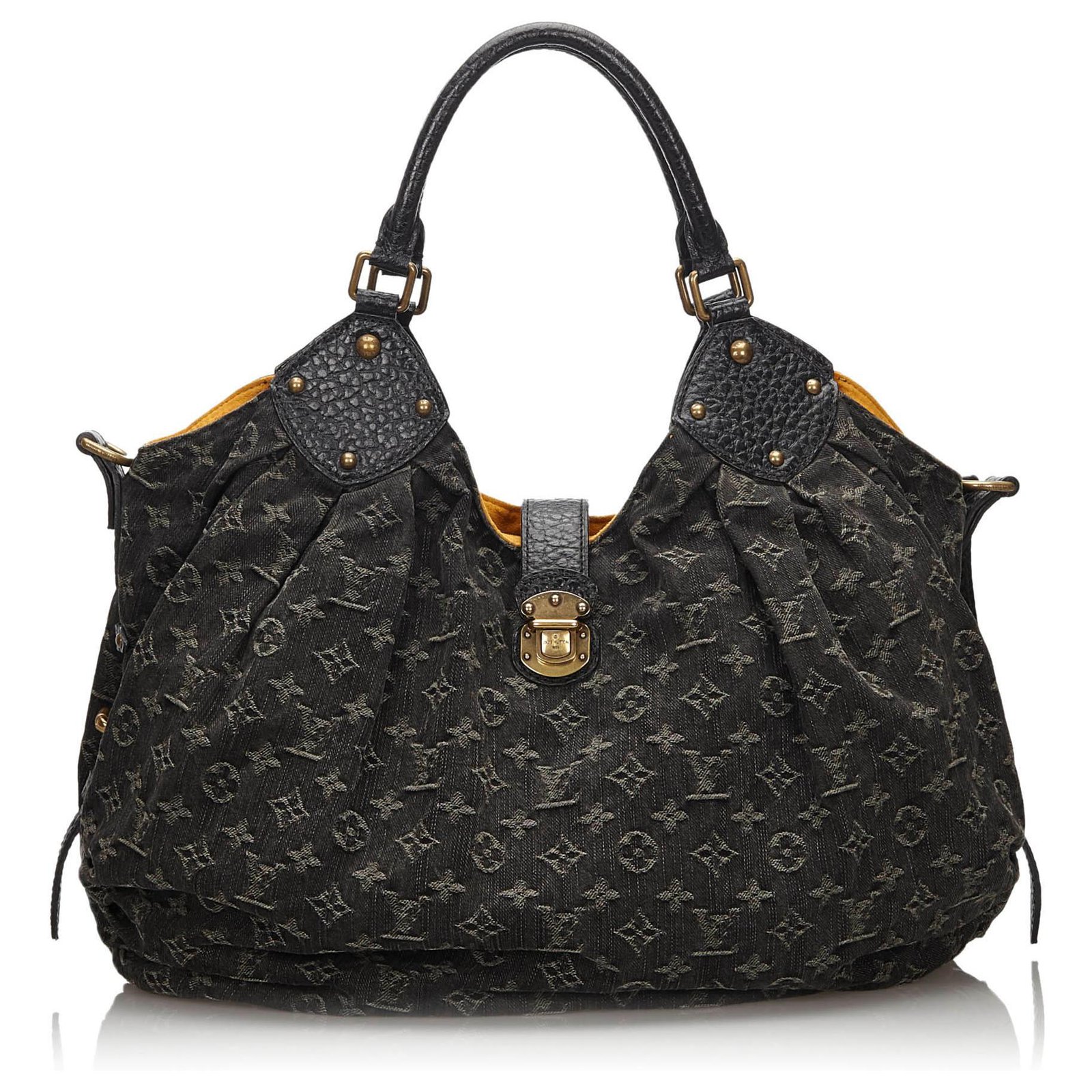 RvceShops Revival, Borsa Louis Vuitton L modello grande in pelle Mahina  nera