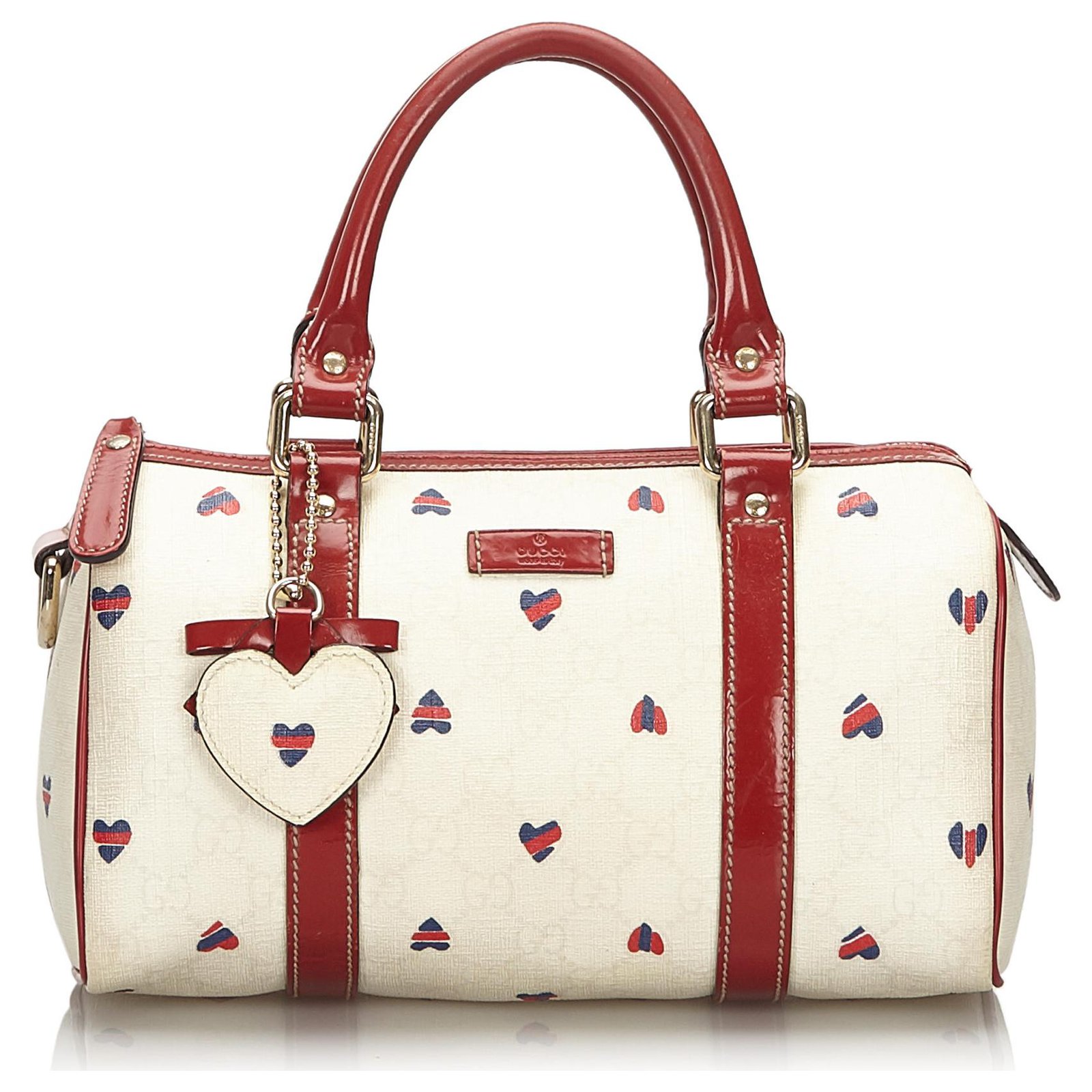 Gucci Ivory GG Canvas and Leather Boston Bag Gucci | The Luxury Closet