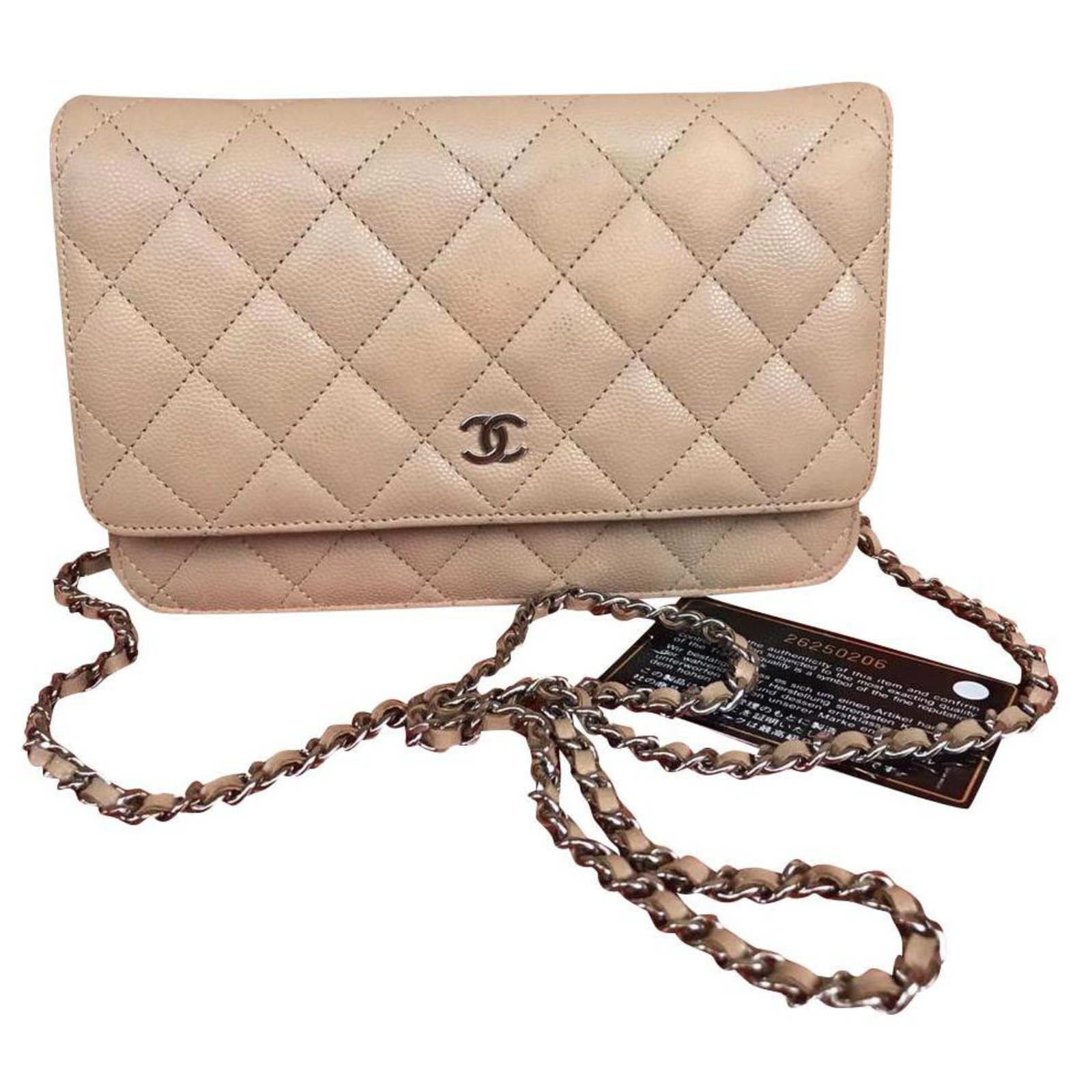 leather chanel wallet chain