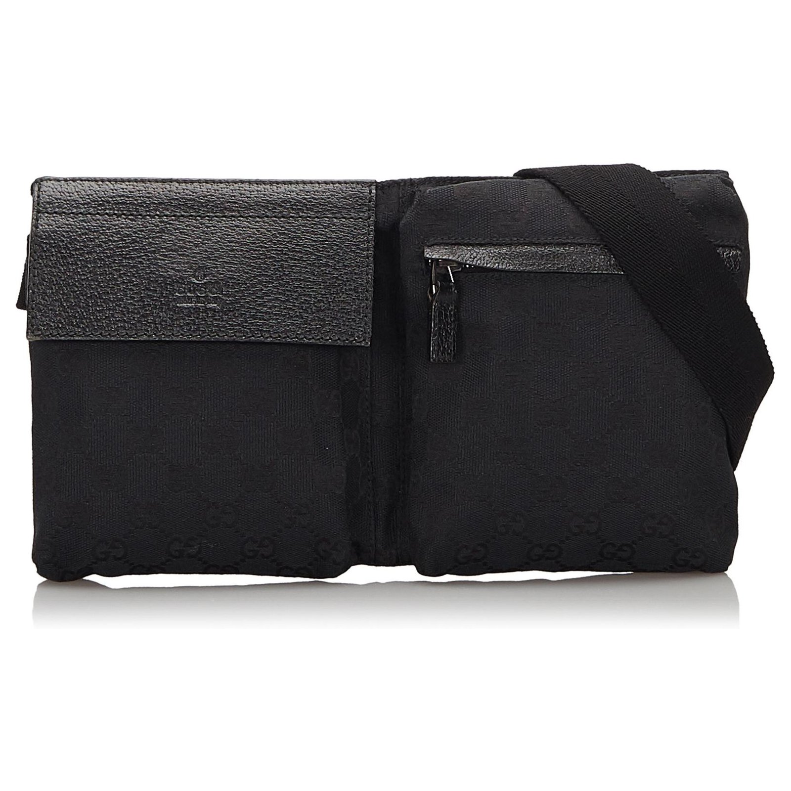 Gucci canvas hotsell belt bag black