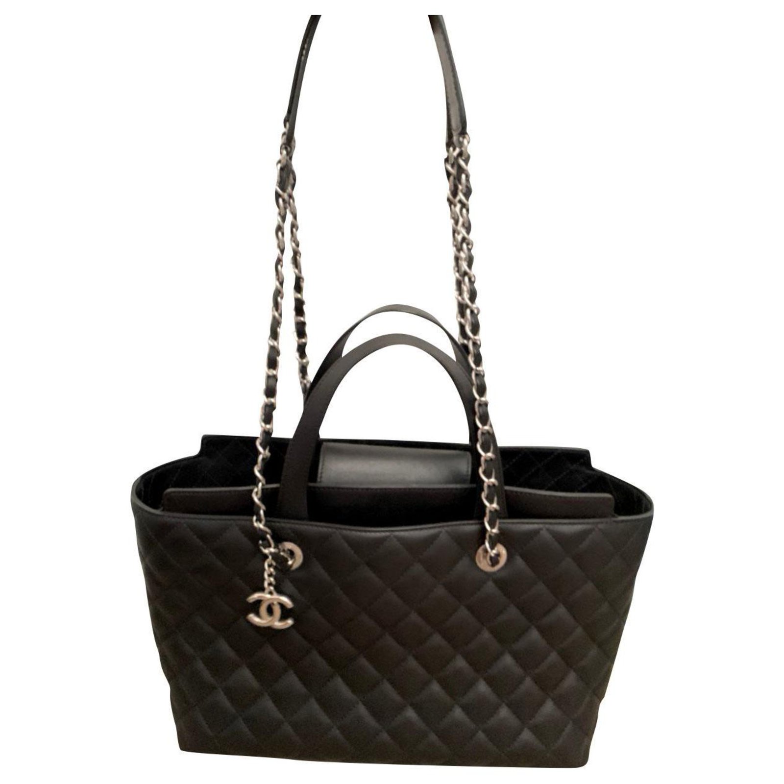 Chanel shoulder tote bag Black Leather ref.155554 - Joli Closet