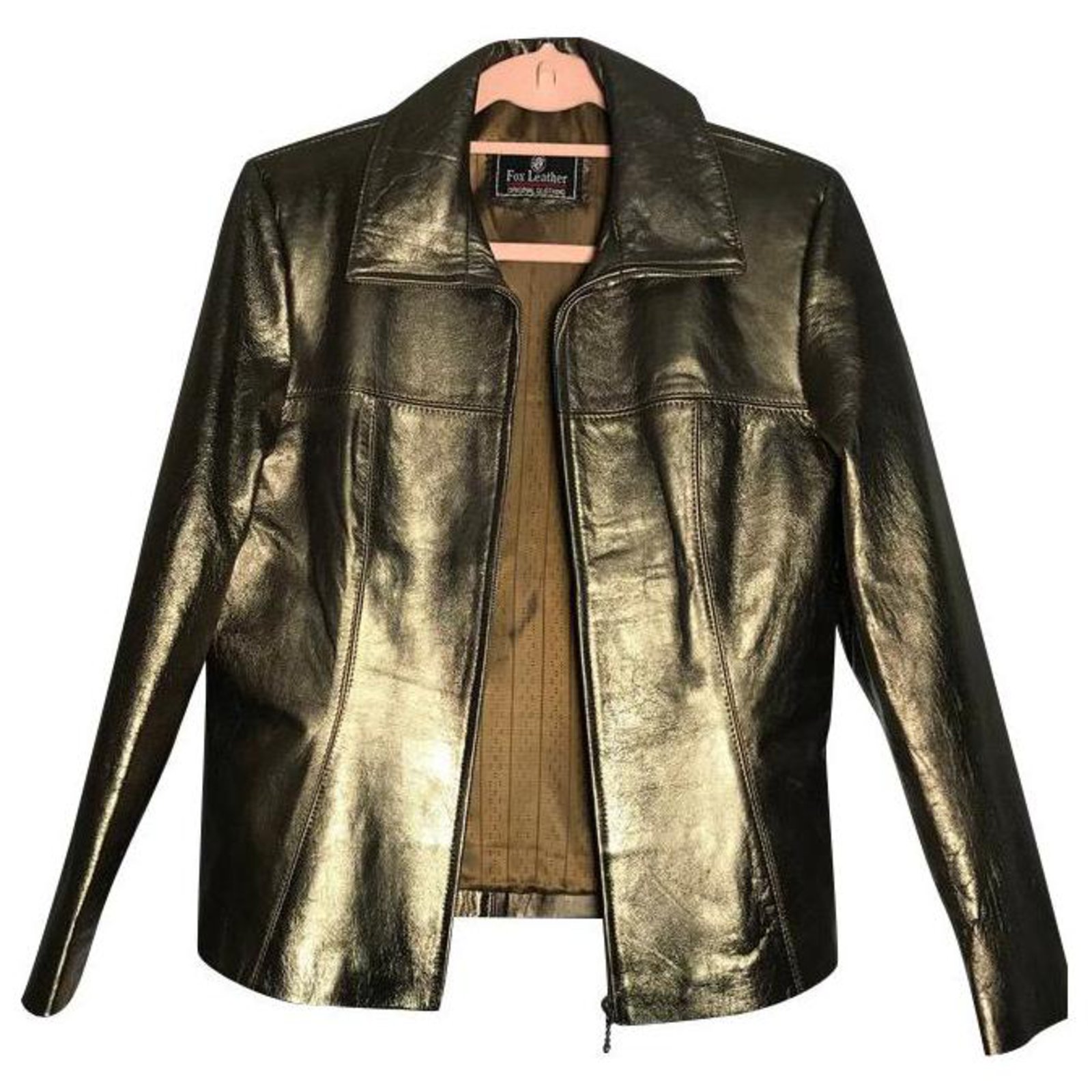 leather jacket golden colour