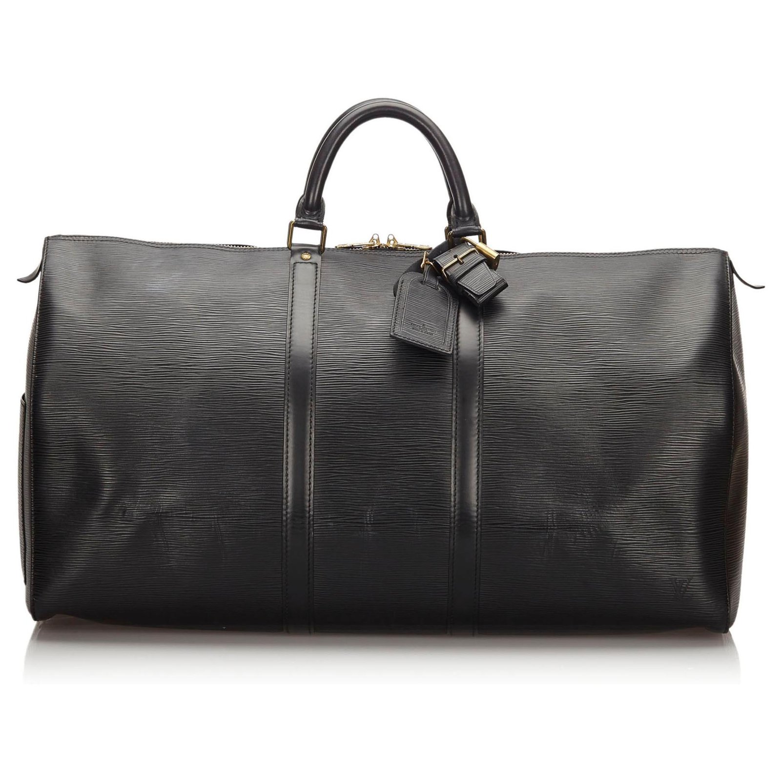 Louis Vuitton BLACK EPI LEATHER KEEPALL 55