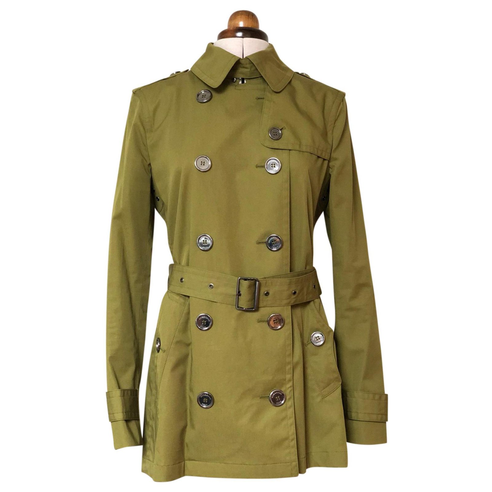 burberry green trench