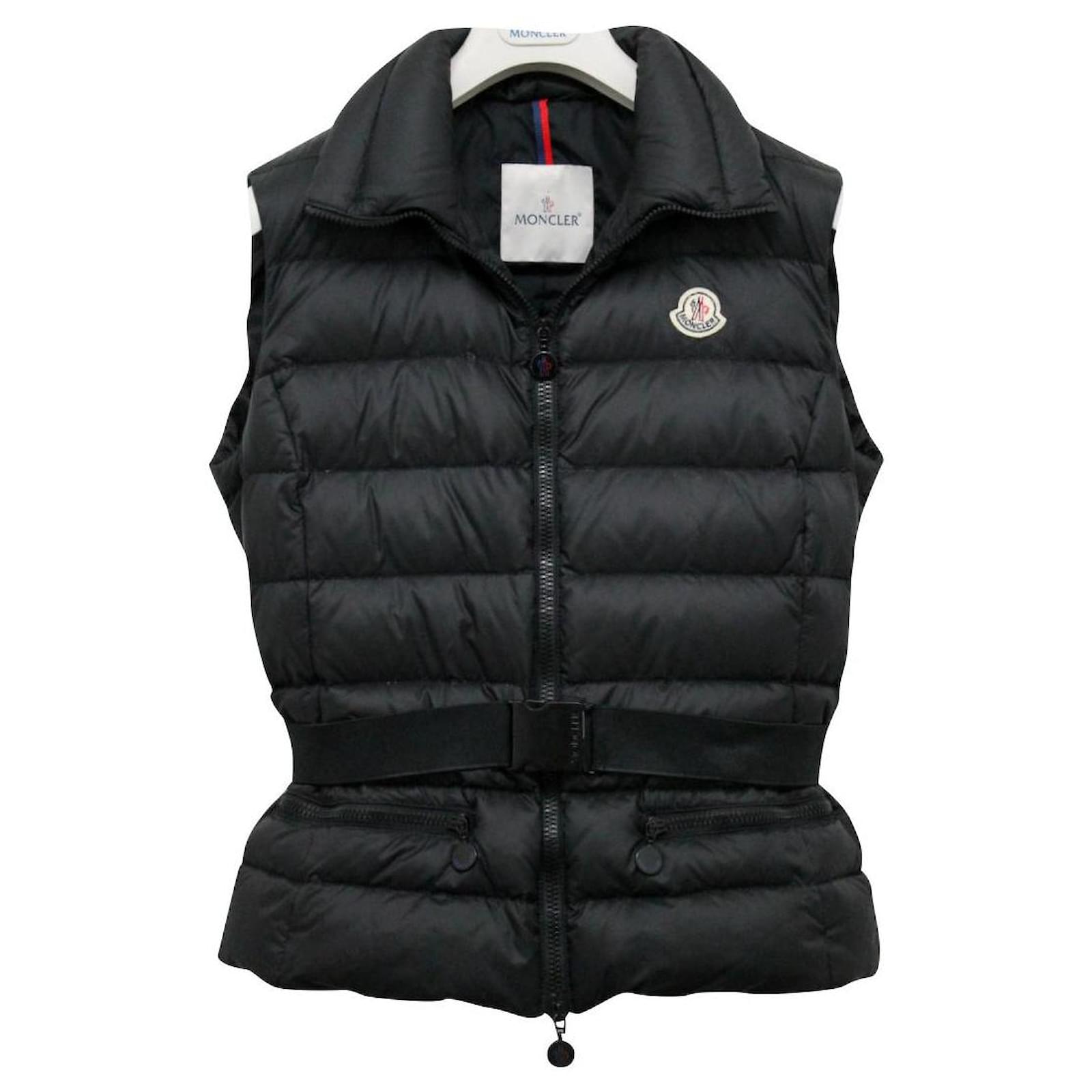 Moncler GAELLE GILET Vest Down Jacket Black Polyamide ref.156016