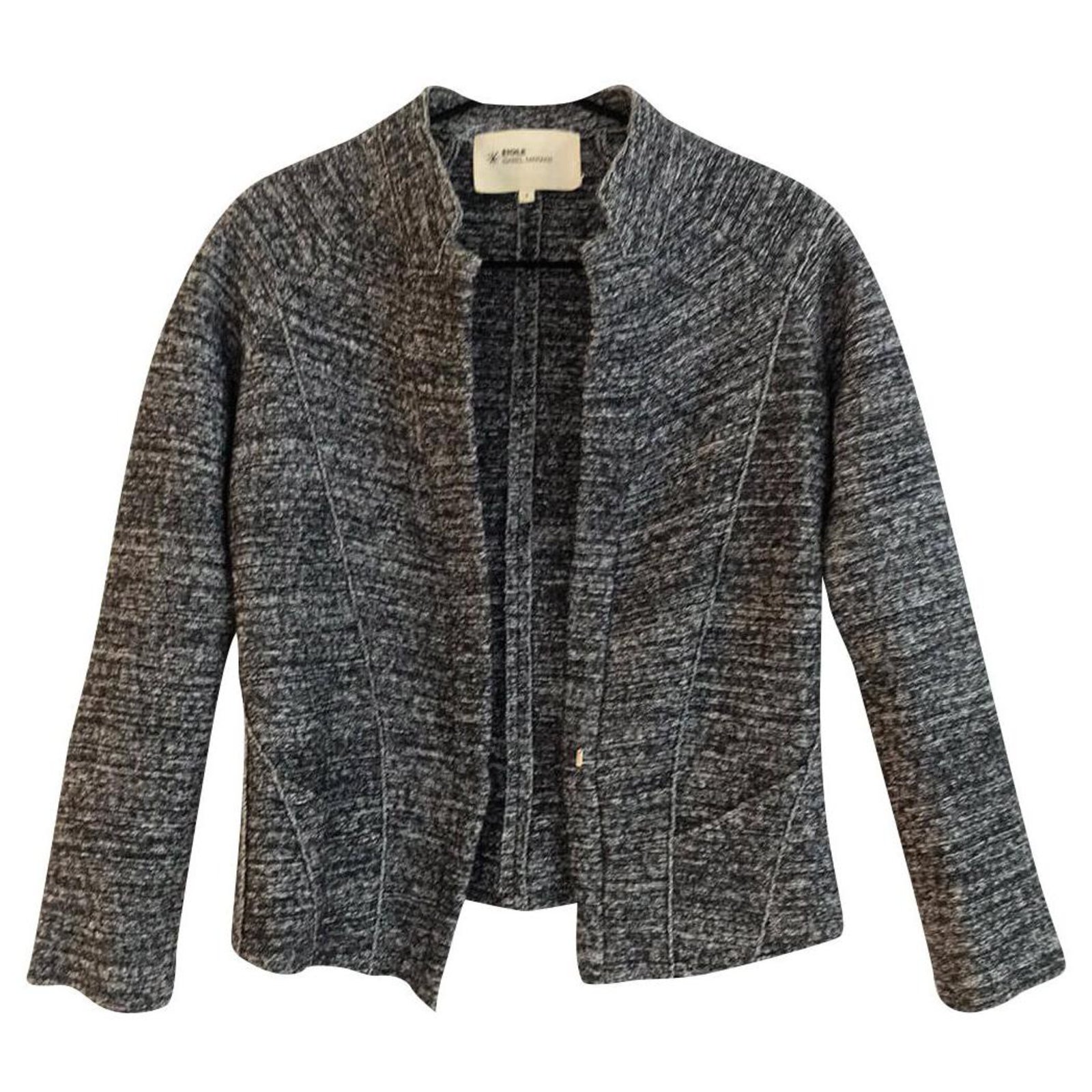 Isabel Marant Etoile short jacket tweed wool Dark grey ref.156317 - Closet