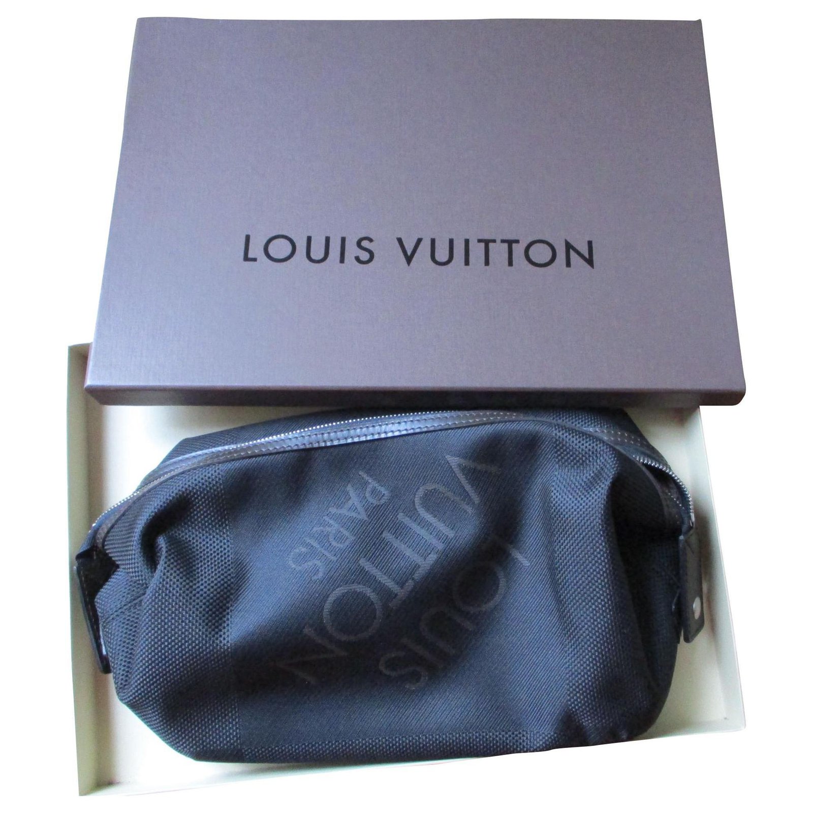 Louis Vuitton Toiletry bag , giant checkerboard. Black Cloth ref.156486 -  Joli Closet