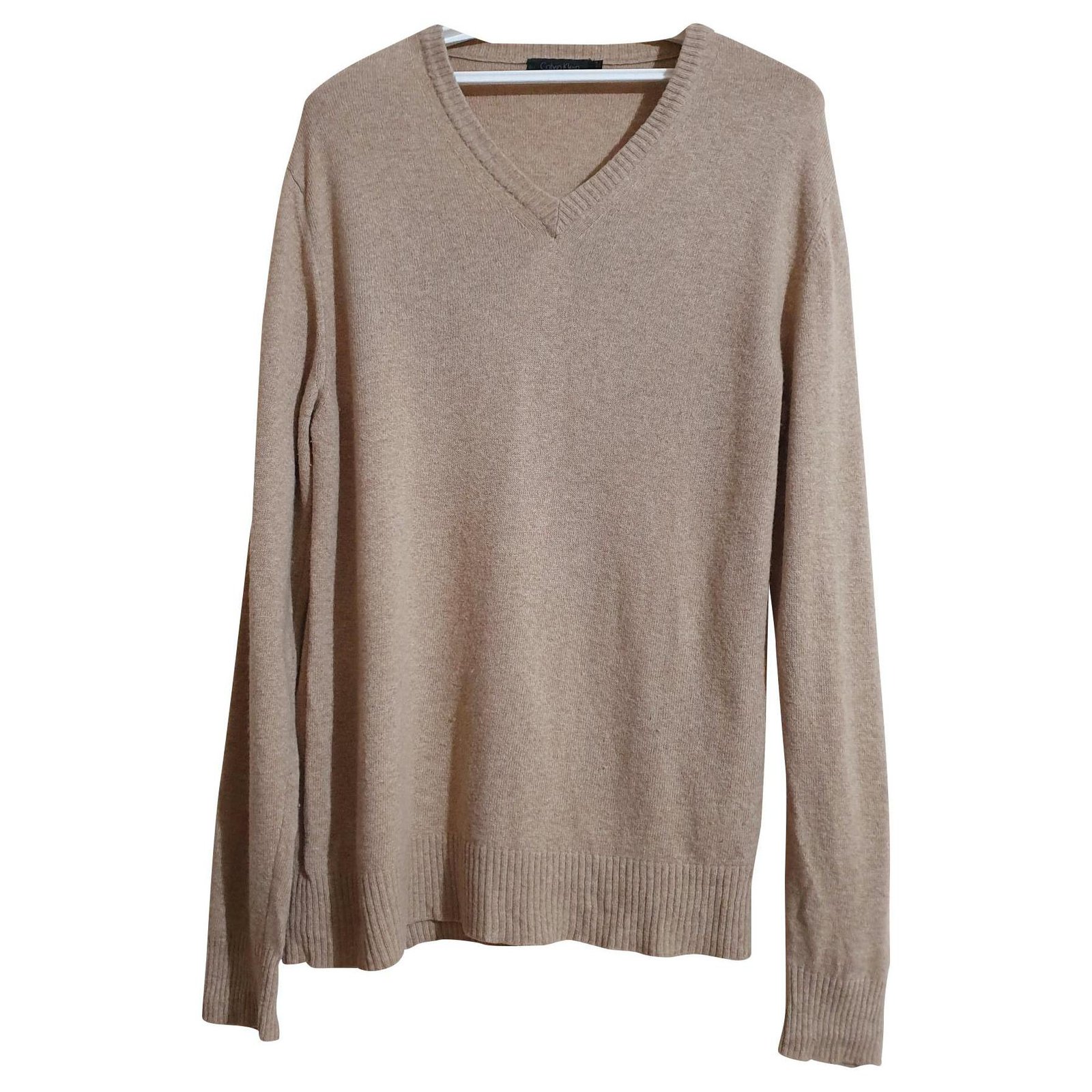 Slink Twee graden steeg Calvin Klein Sweaters Beige Cashmere Wool Viscose Polyamide ref.156743 -  Joli Closet