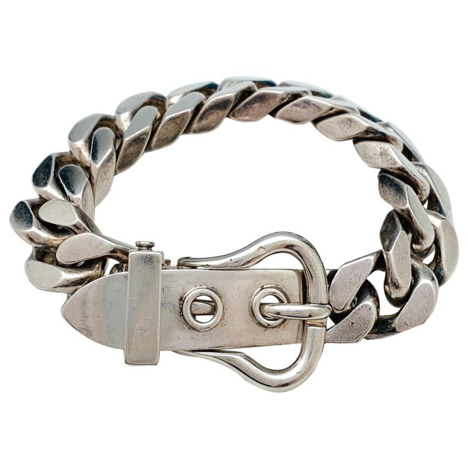 hermes silver buckle bracelet
