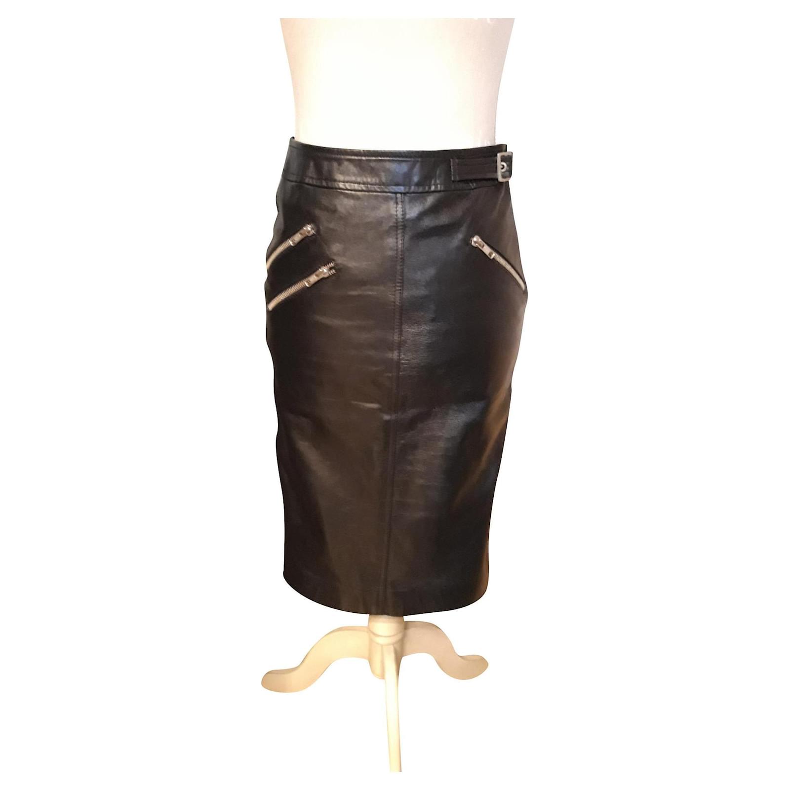 Zara gonne Nero Pelle ref.157366 - Joli Closet