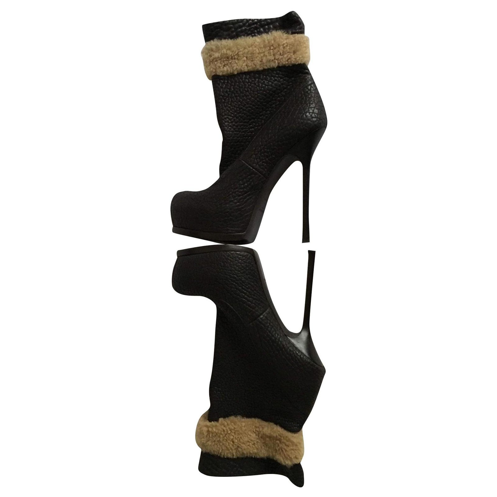 ysl shearling boots