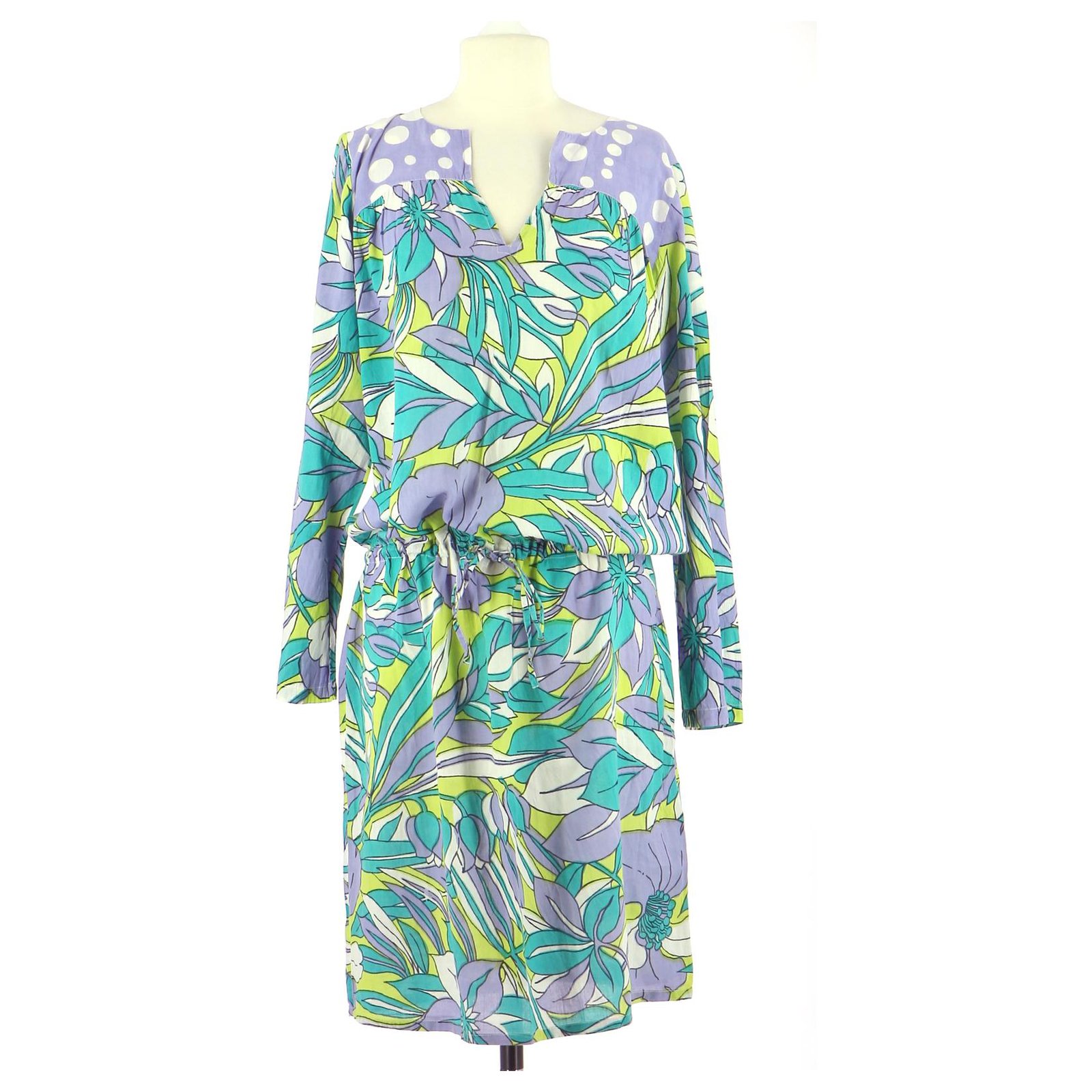  Robes  Antik  Batik  Robe  Coton Lavande ref 157395 Joli Closet