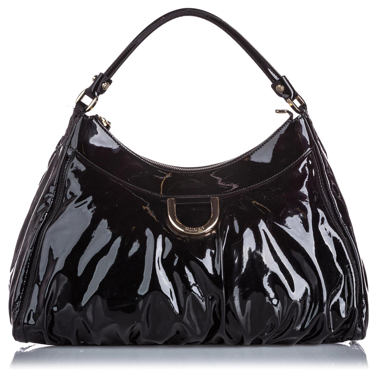 black patent leather gucci handbag