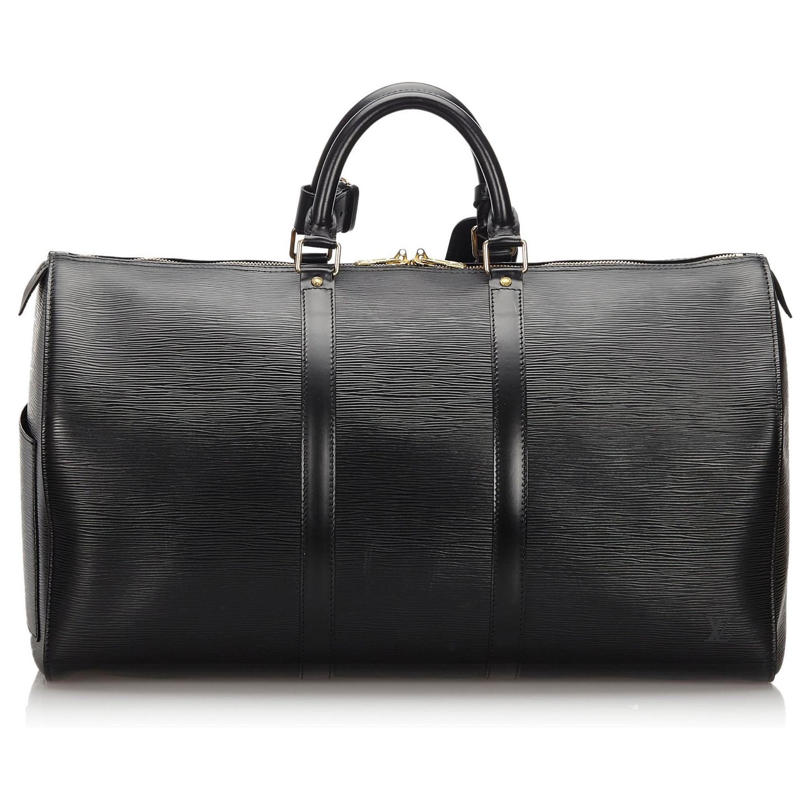 Louis Vuitton Louis Vuitton Black Epi Keepall 50 Travel bag Leather Black ref.157910 - Joli Closet