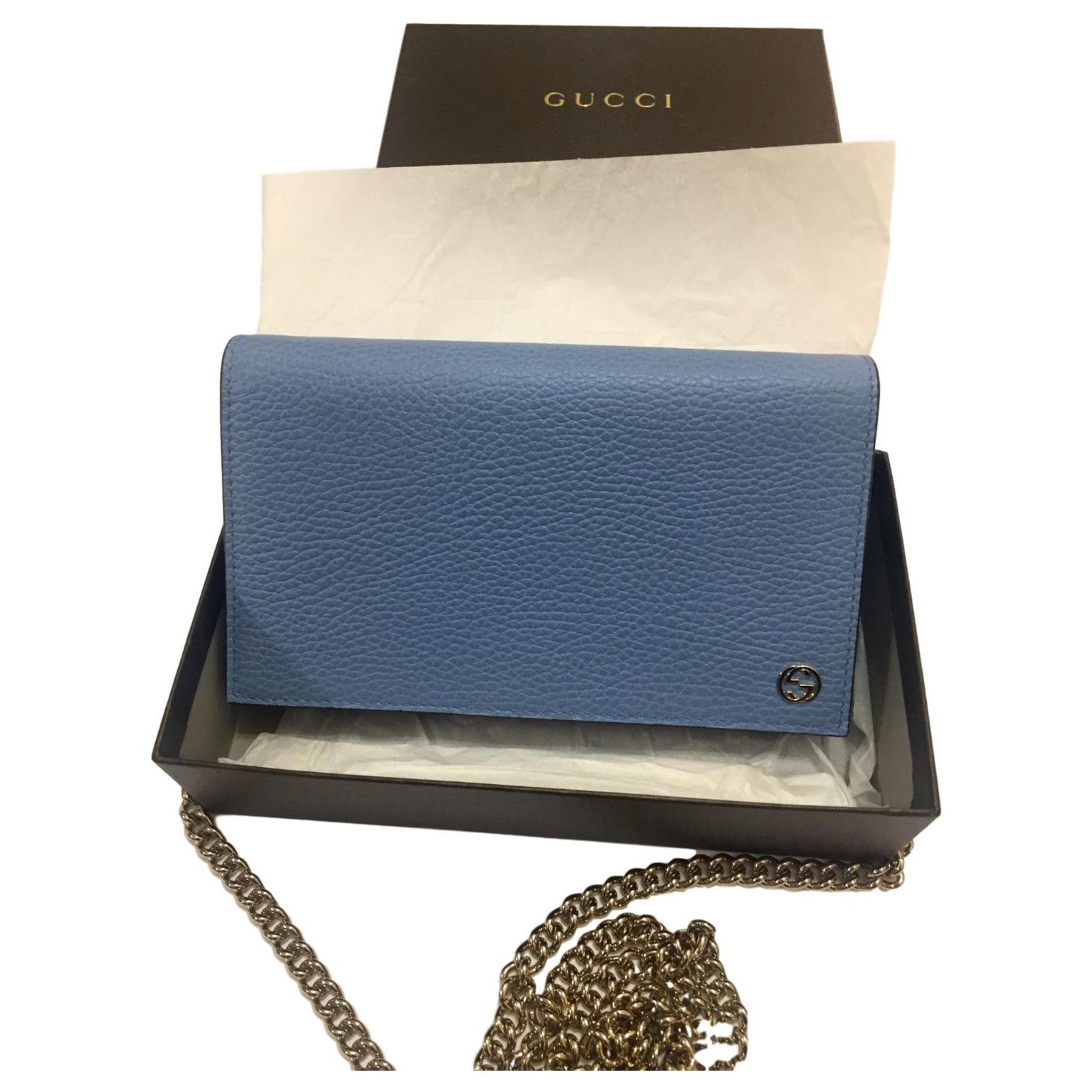 gucci blue leather wallet