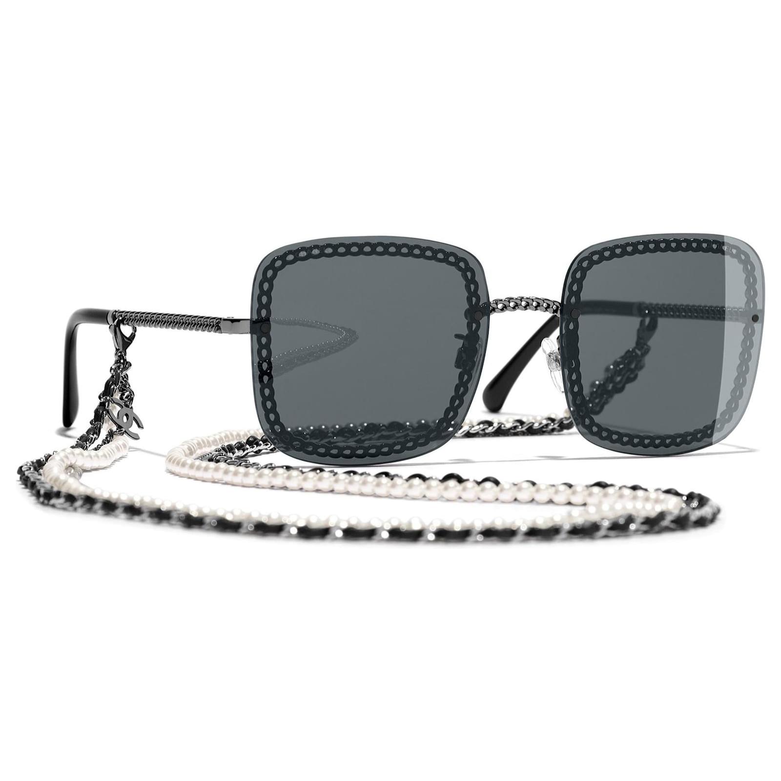 Chanel OCCHIALI DA SOLE SUNG CHANEL Grigio Metallo ref.158046 - Joli Closet