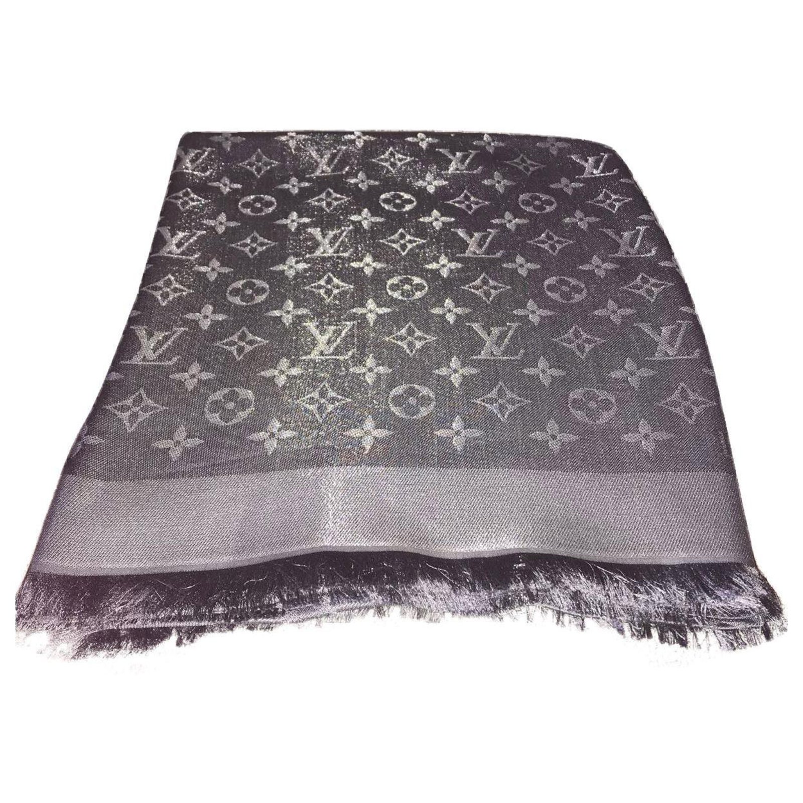 Louis Vuitton Scialle Monogram Shine 75120 Silk Wool Viscose ref