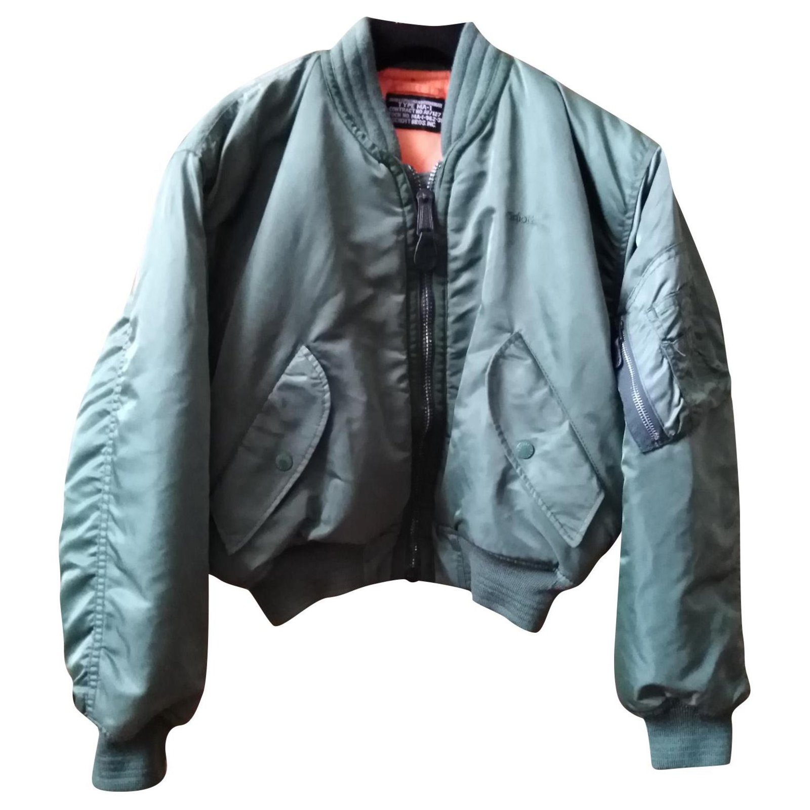 Schott Classic flying jacket Olive green Nylon ref.158428 - Joli