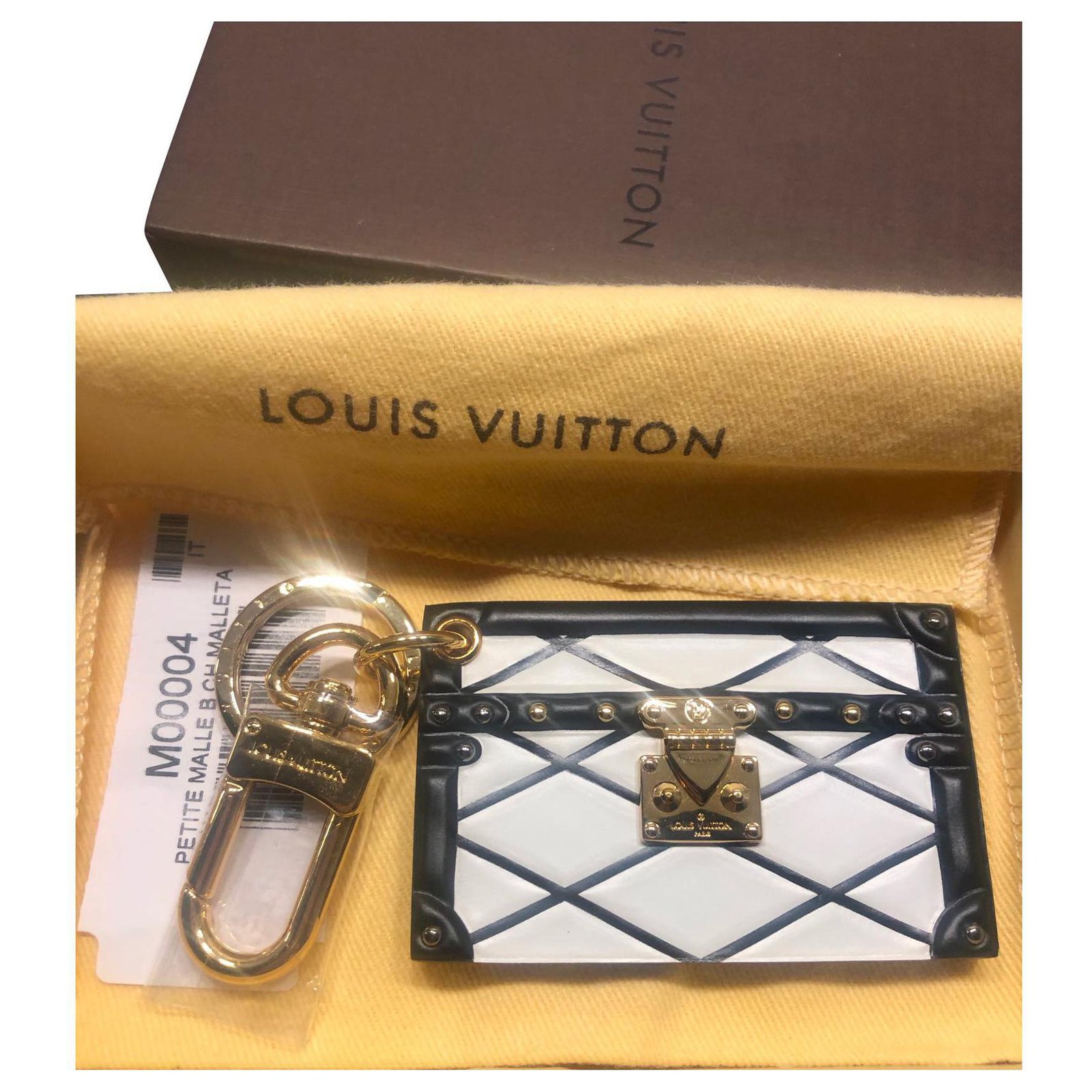 Louis Vuitton borsa gioielli, portachiavi Nero Argento Bianco D