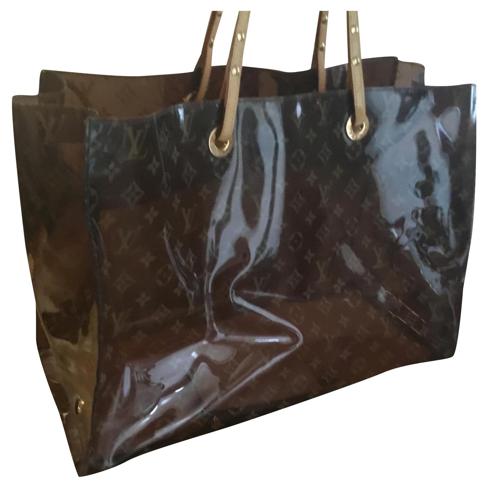 Louis Vuitton beach bag in vinyl Beige Leather ref.158708 - Joli Closet