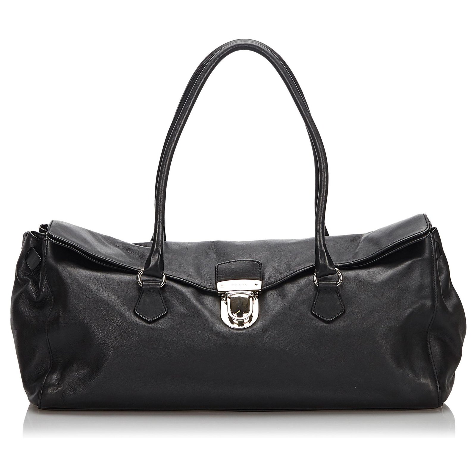 Prada Black Leather Easy Shoulder Bag ref.158823 - Joli Closet