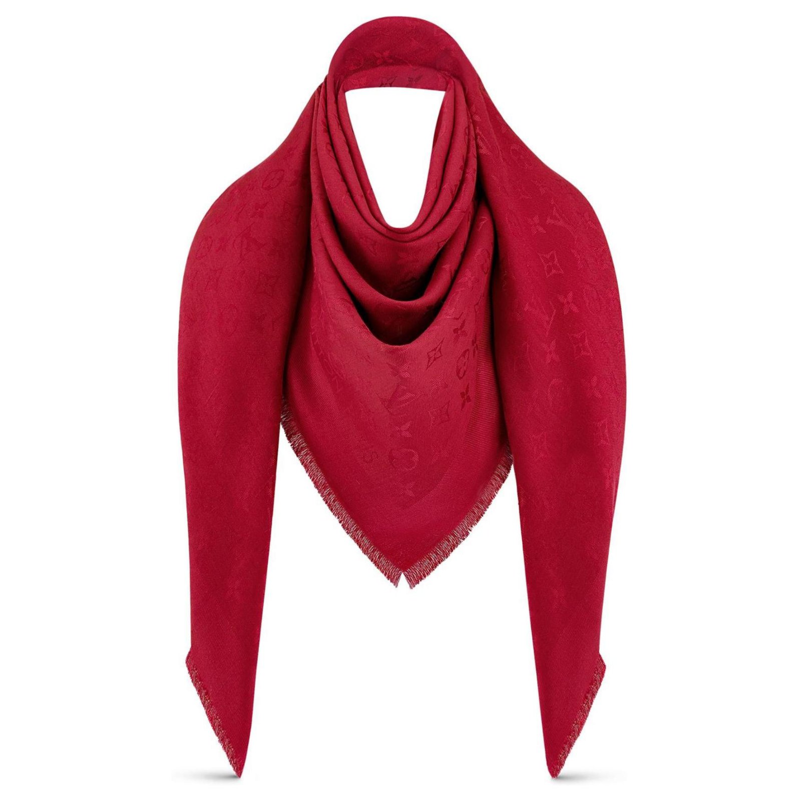 Vintage Louis Vuitton Scarf / Scarf Red Beige Silk Cashmere Wool ref.136013  - Joli Closet