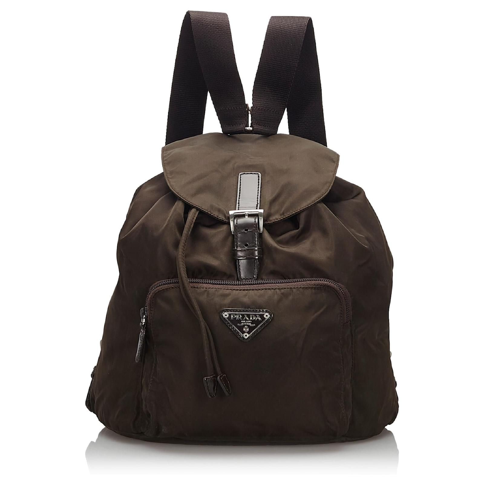 バッグ PRADA Suede drawstring backpack Brown バッグ PRADA Suede drawstring backpack Brown Prada Suede