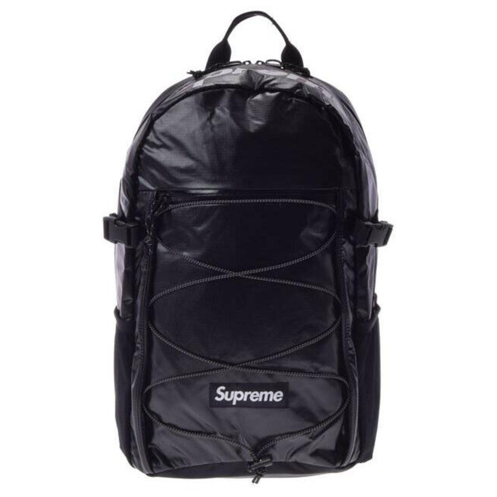 supreme black canvas backpack
