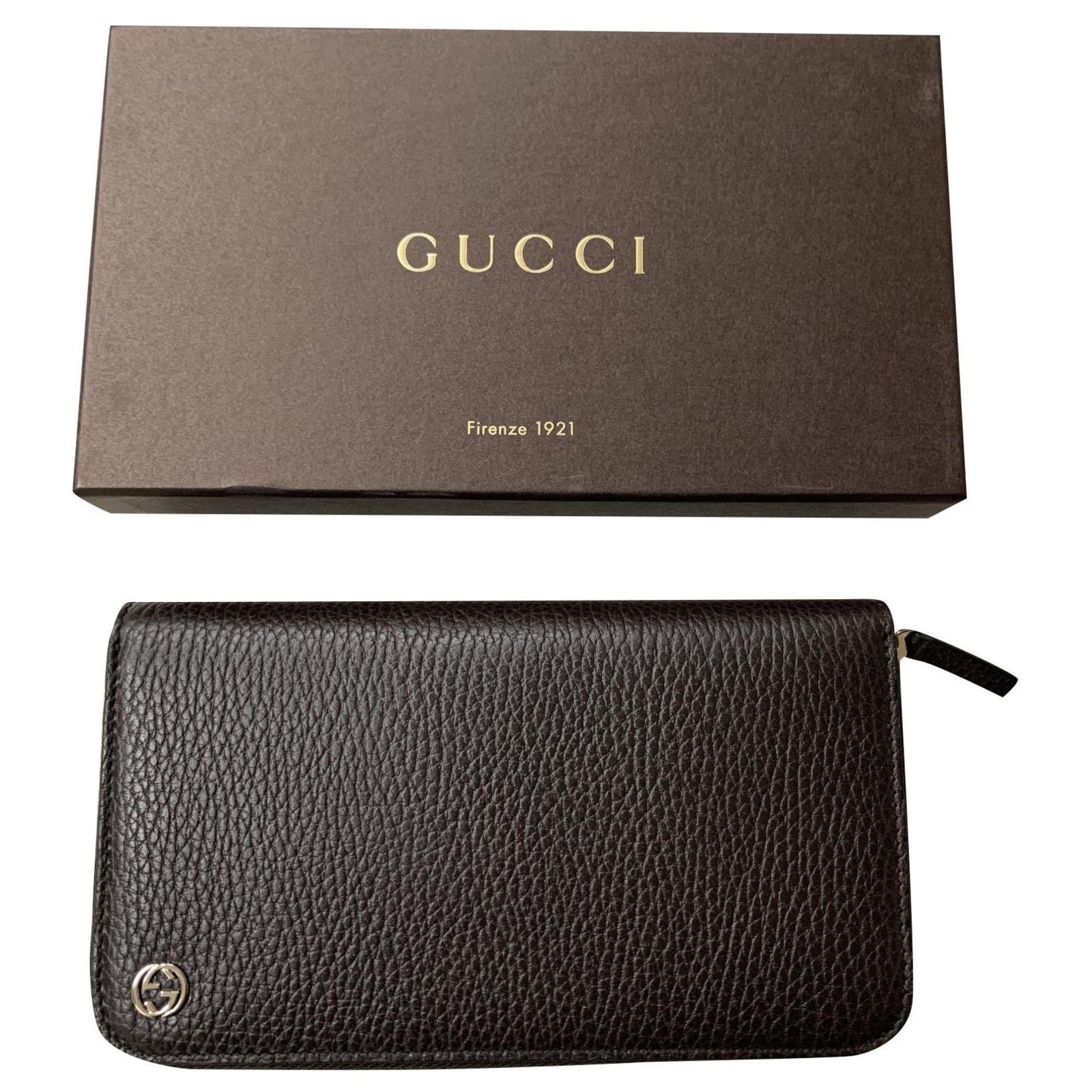 leather mini wallet with gucci logo