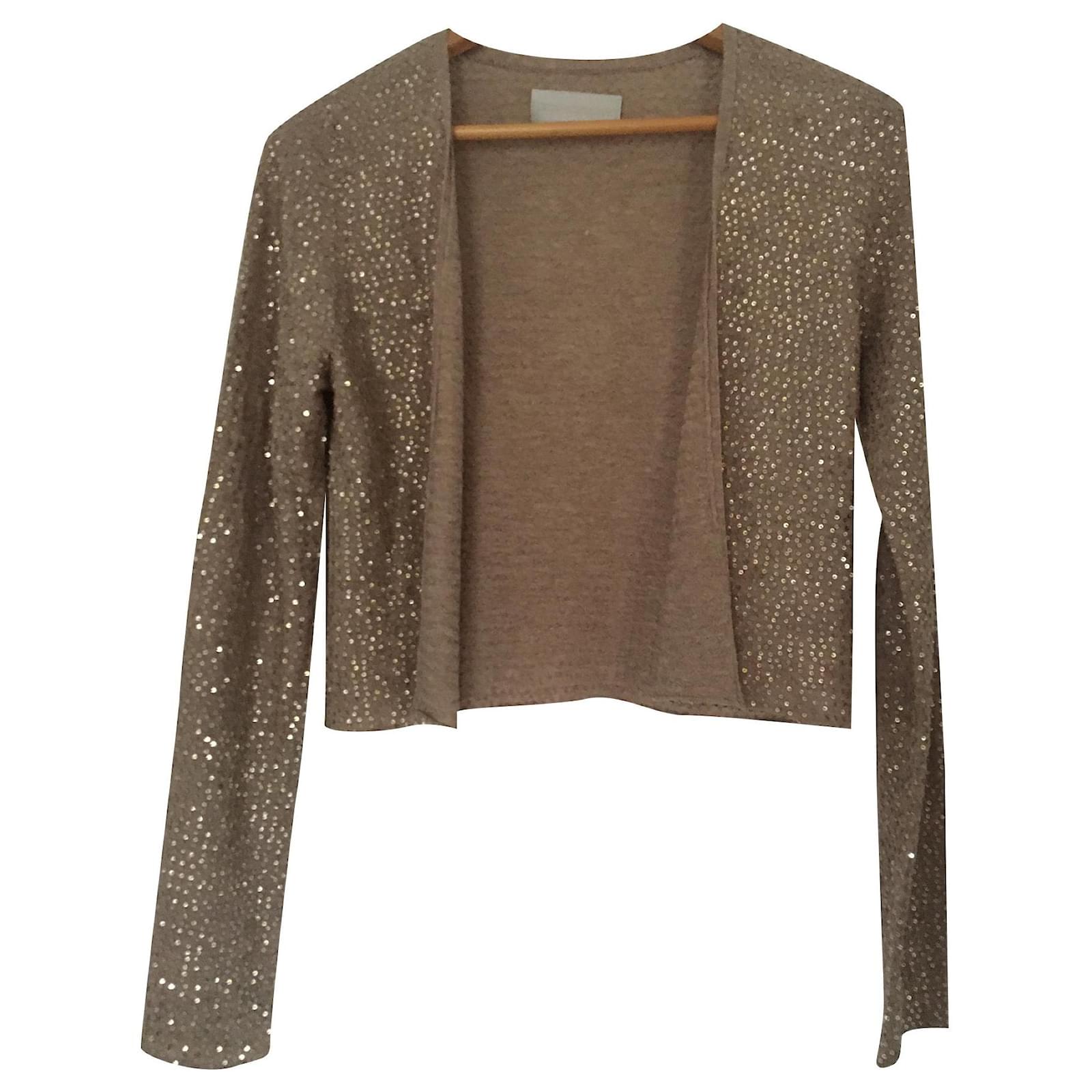 Zadig Voltaire Giacca con paillettes piccola D'oro Lana ref
